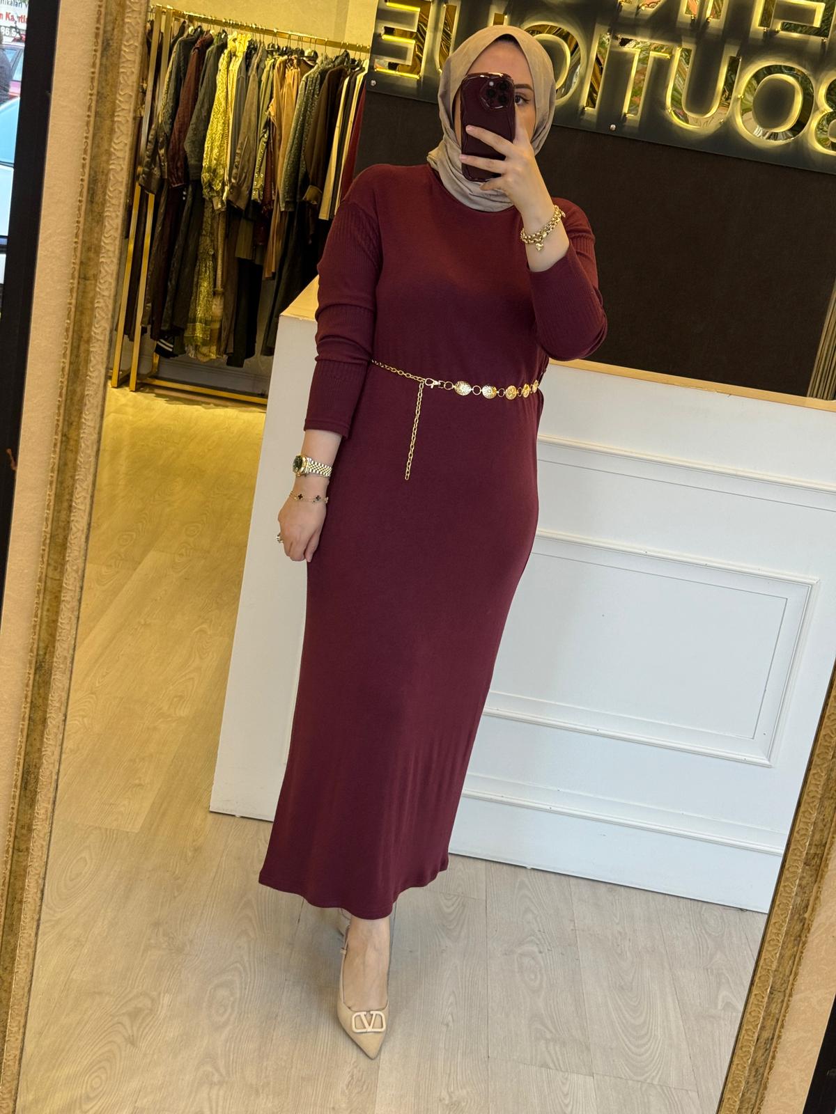 CEREMONY Balıkçı Yaka Kemer Aksesuarlı Triko Elbise