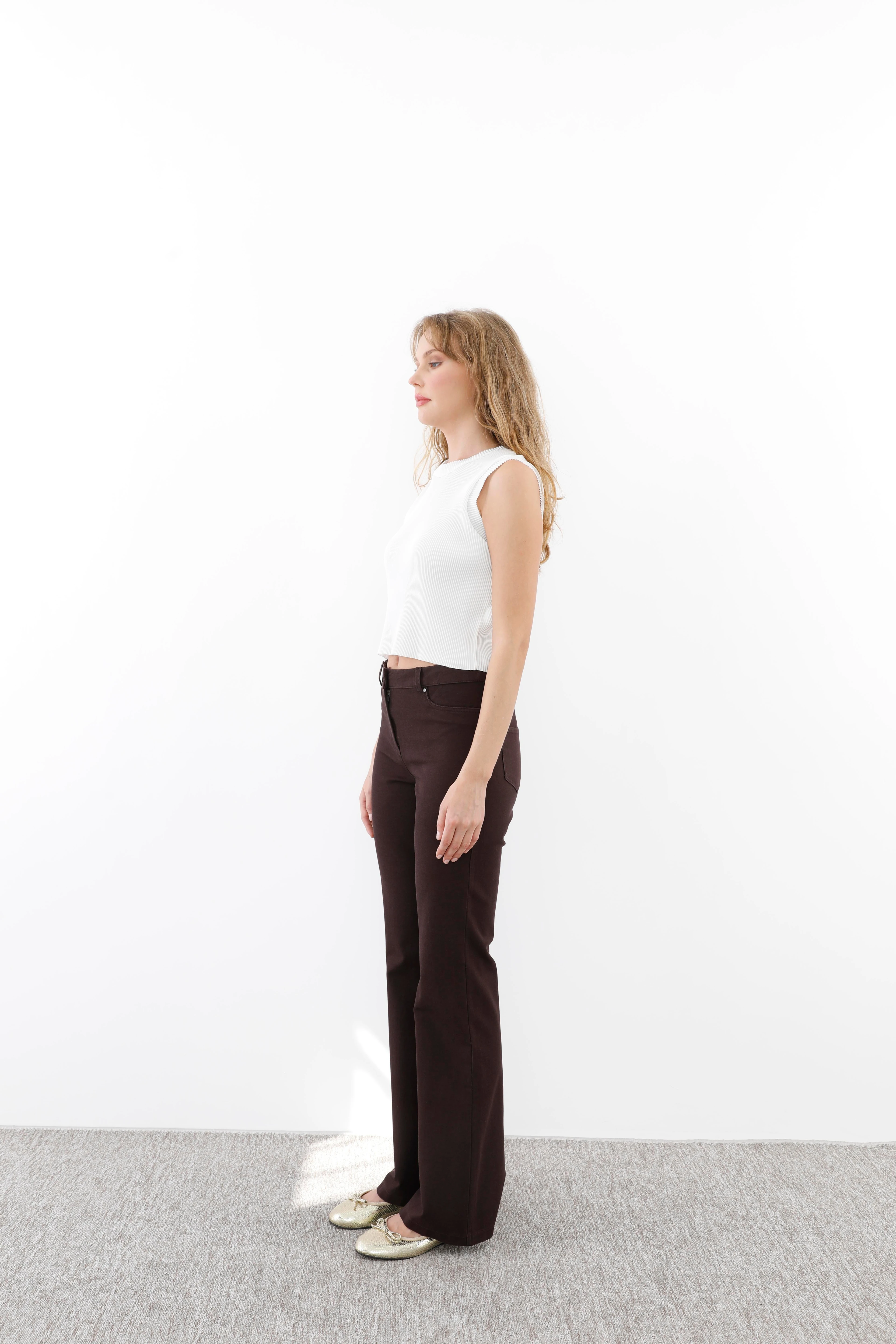 SENTEZ KANVAS İSPANYOL PAÇA PANTOLON