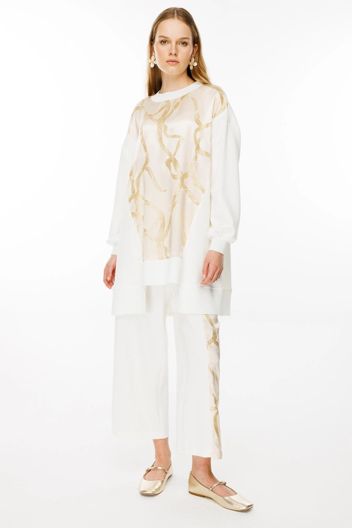 GHİSA RİBANA DETAY TUNİK PANTOLON TAKIM