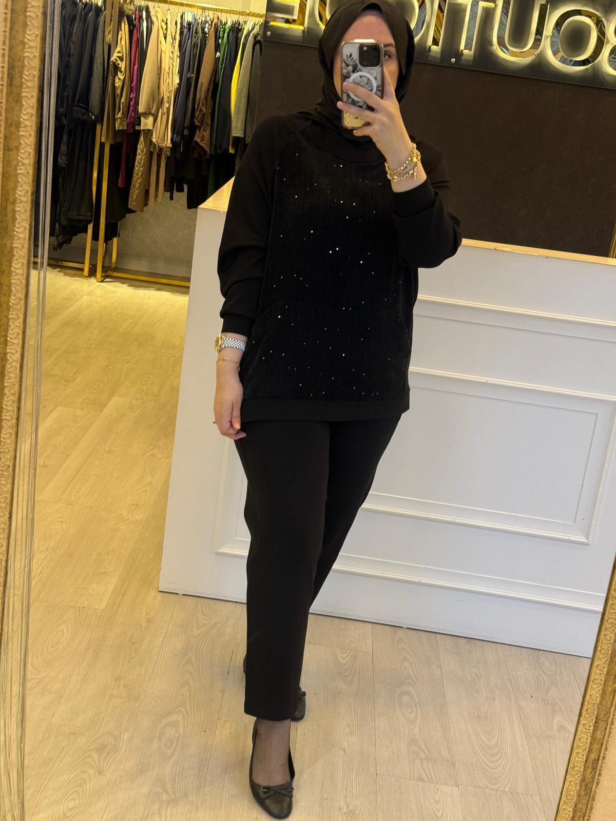 CEREMONY Kanguru Cepli Kapşonlu Queen Sweat