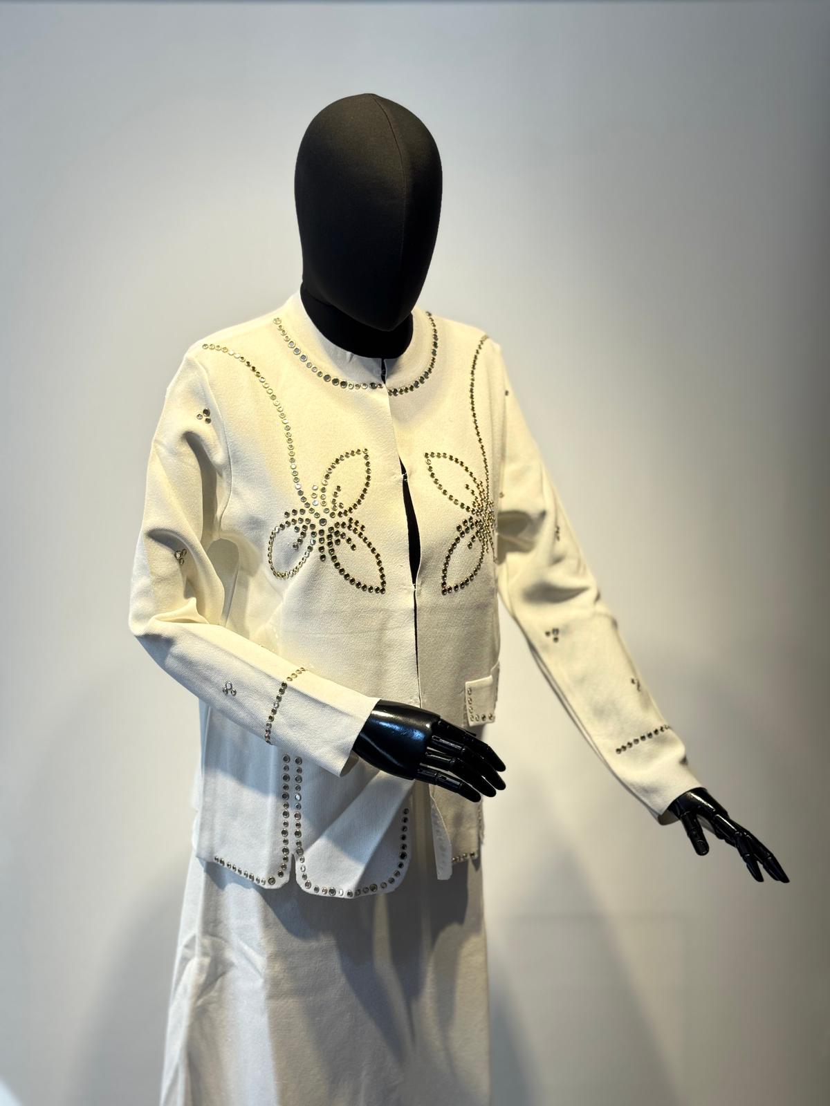 GHİSA Gold Çerçeveli Ayna İşleme Detaylı Merserize Hırka Etek Takım