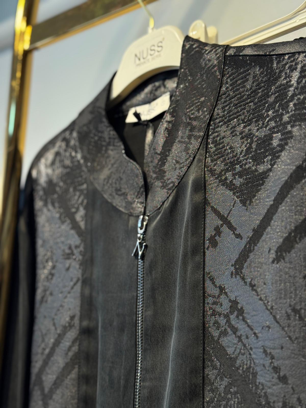 NUSS İpek Cupra Parla Kumaş Mix Tunik Pantolon Takım