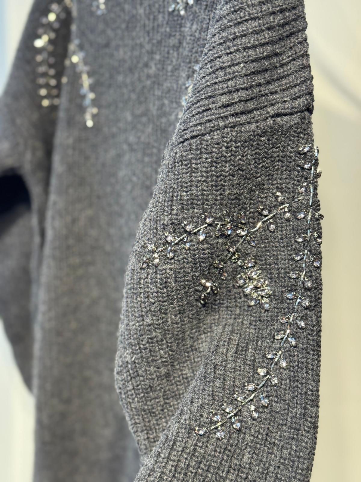 EXQUİSE Taş İşlemeli Grace Triko Bluz