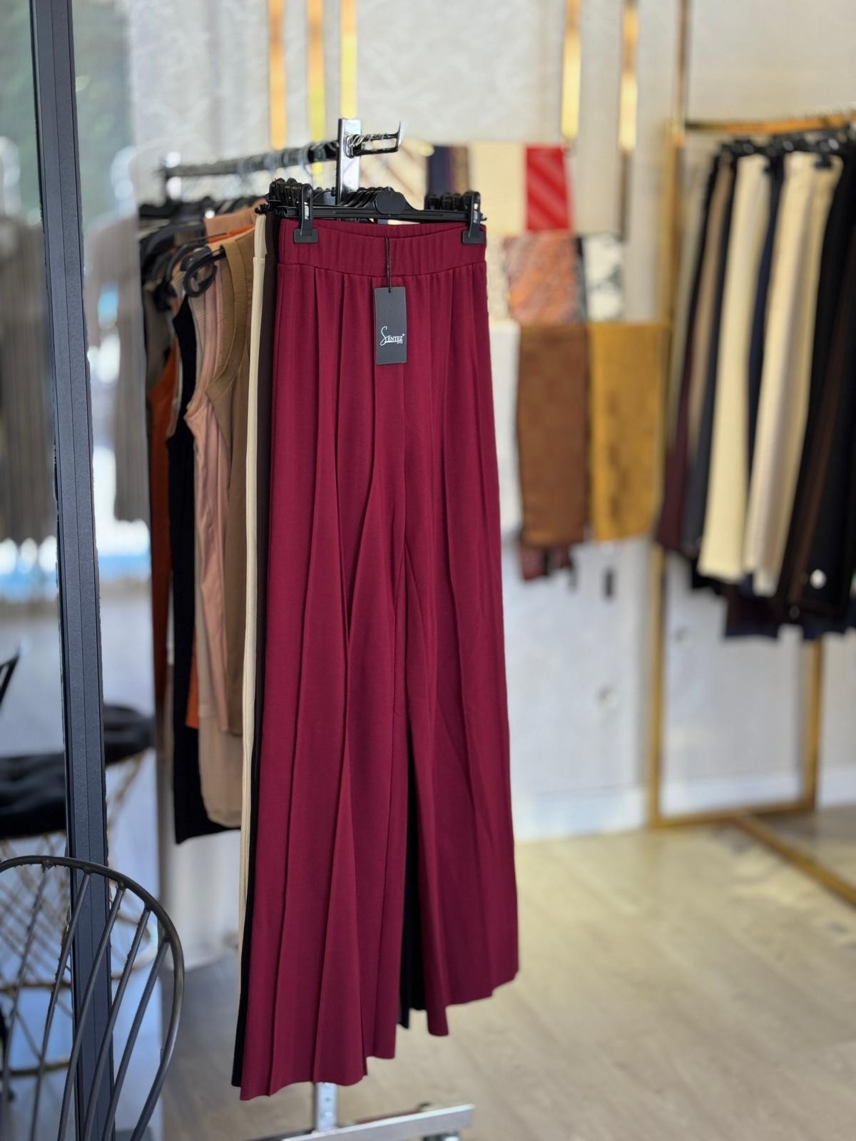SENTEZ Liora Geniş Paça Örme Pantolon