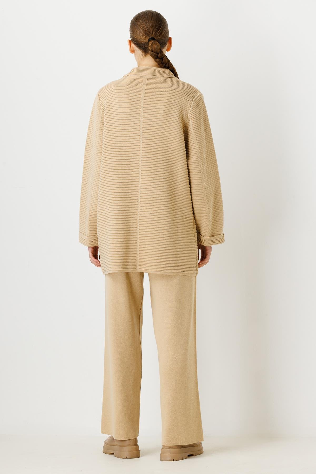 GHİSA GOLD DÜĞME DETAYLI TRİKO CEKET PANTOLON TAKIM