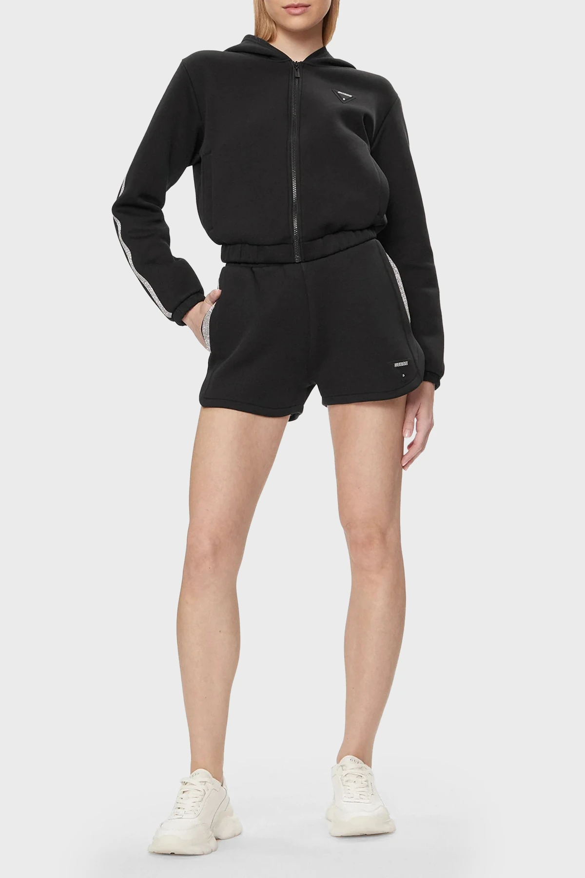 GUESS Kiara Scuba Kapüşonlu Crop Sweat