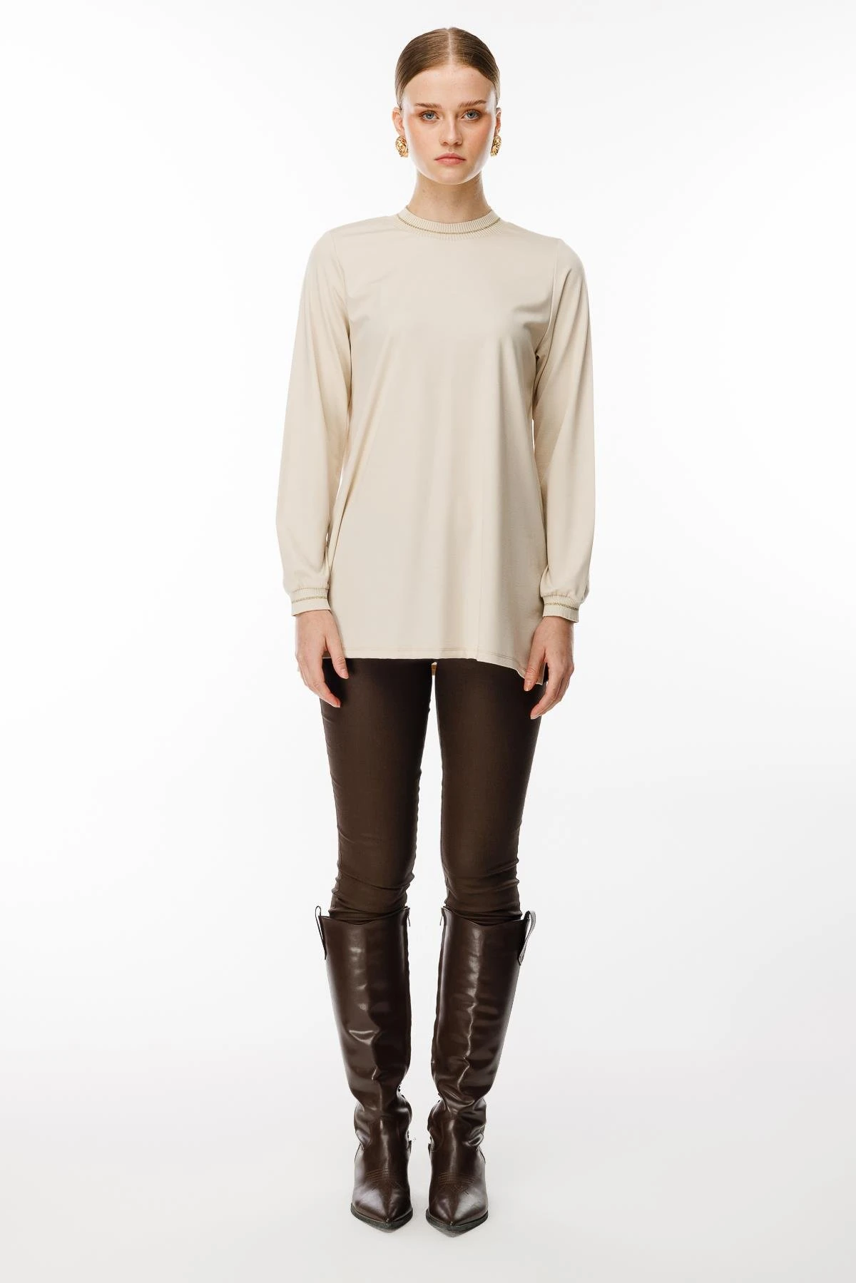 GHİSA Uzun Kol Simli Tunik