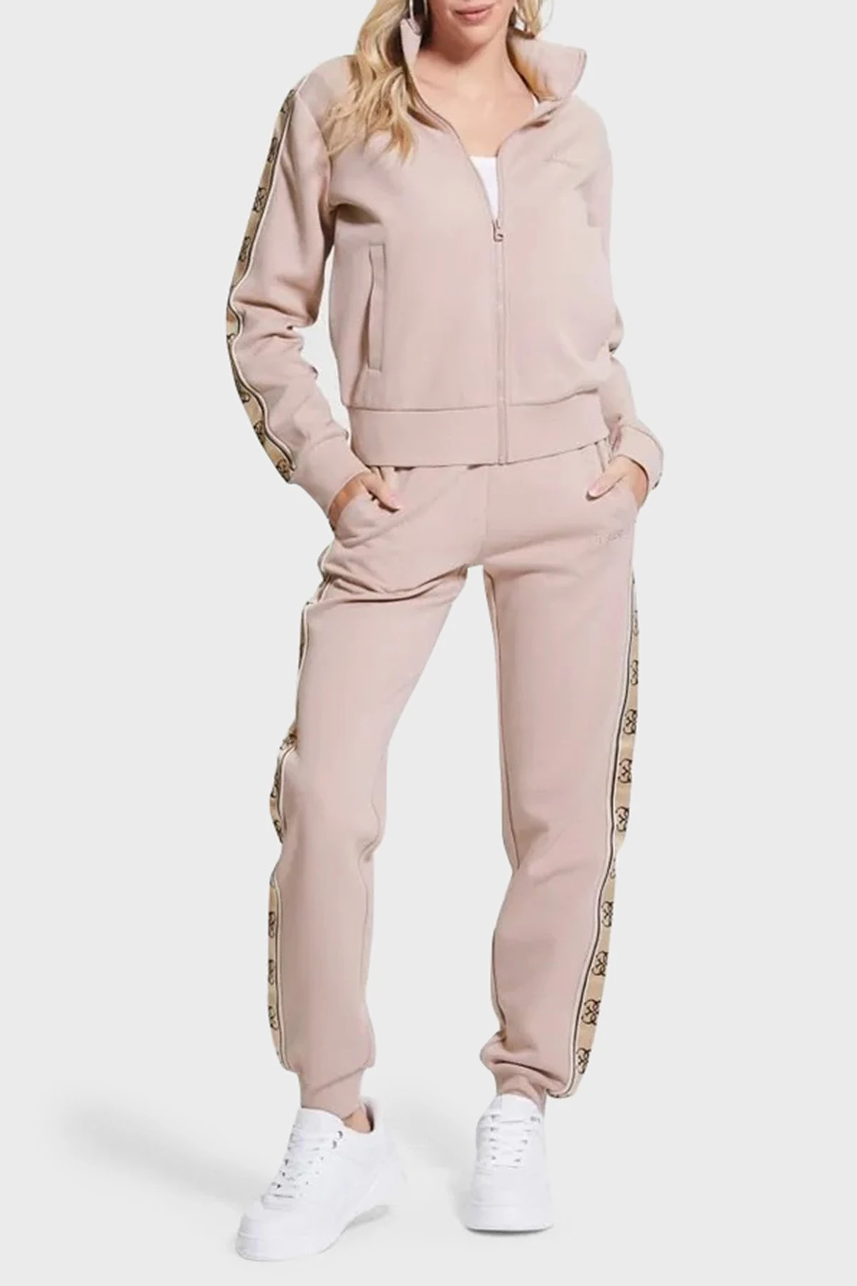 GUESS Yan logo şeritli sweatshirt