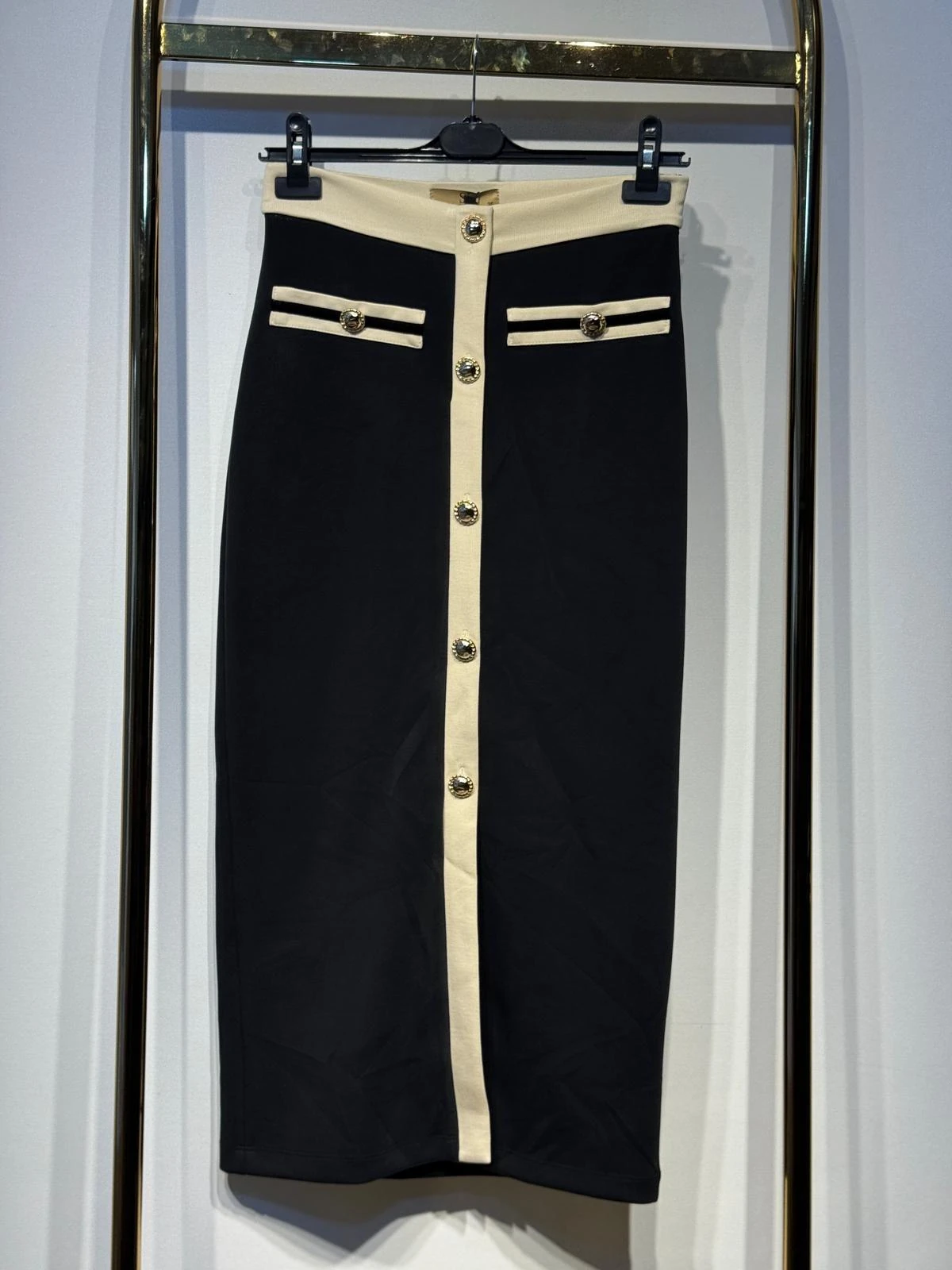 Sİ Design my8 31203 Gold Düğmeli Etek