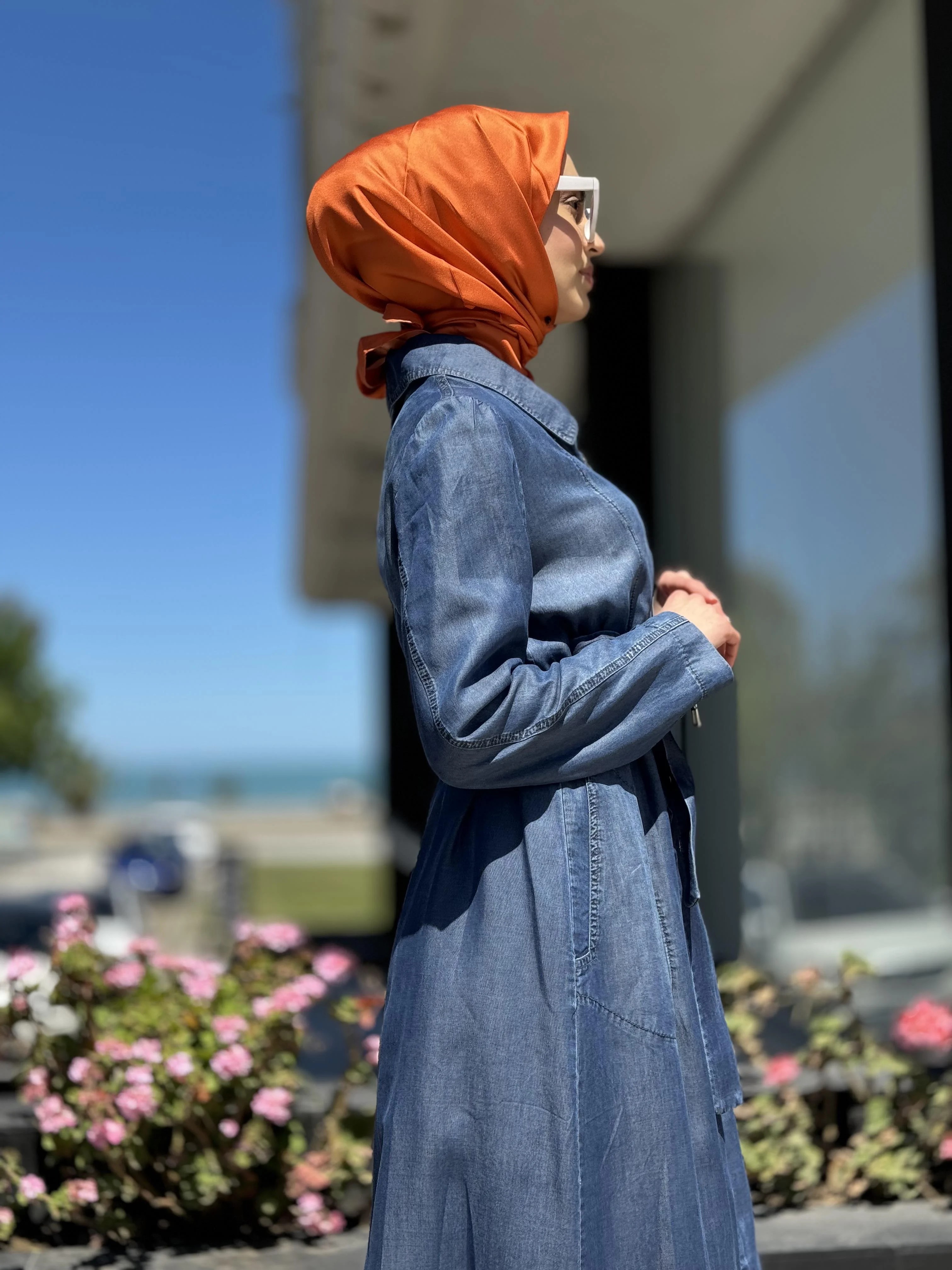 MİSSWHENCE 35518 FERMUARLI TENCEL KENDİNDEN BAĞLAMALI PARDESÜ