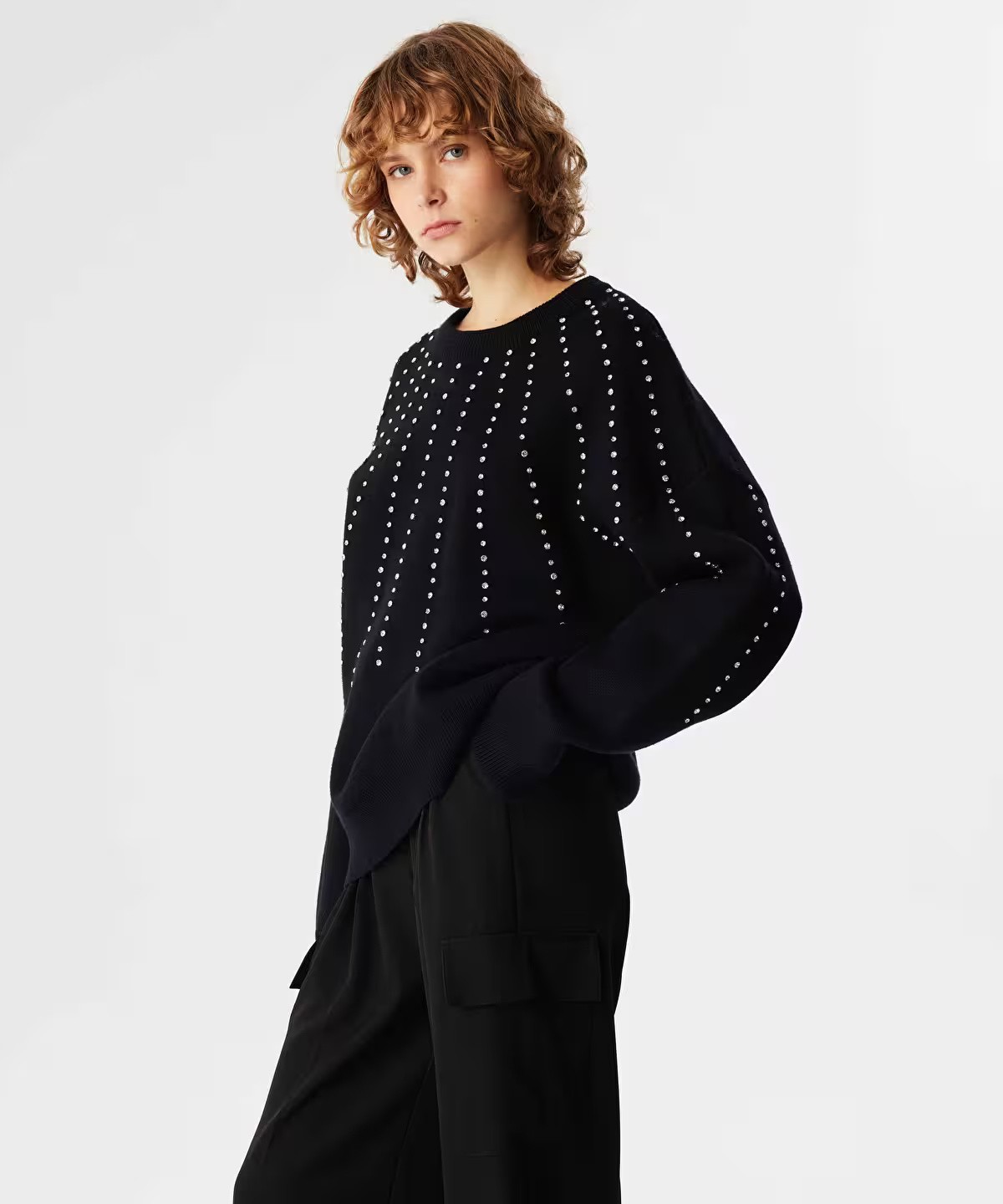 TWİST STRASS TAŞ BASKILI TRİKO