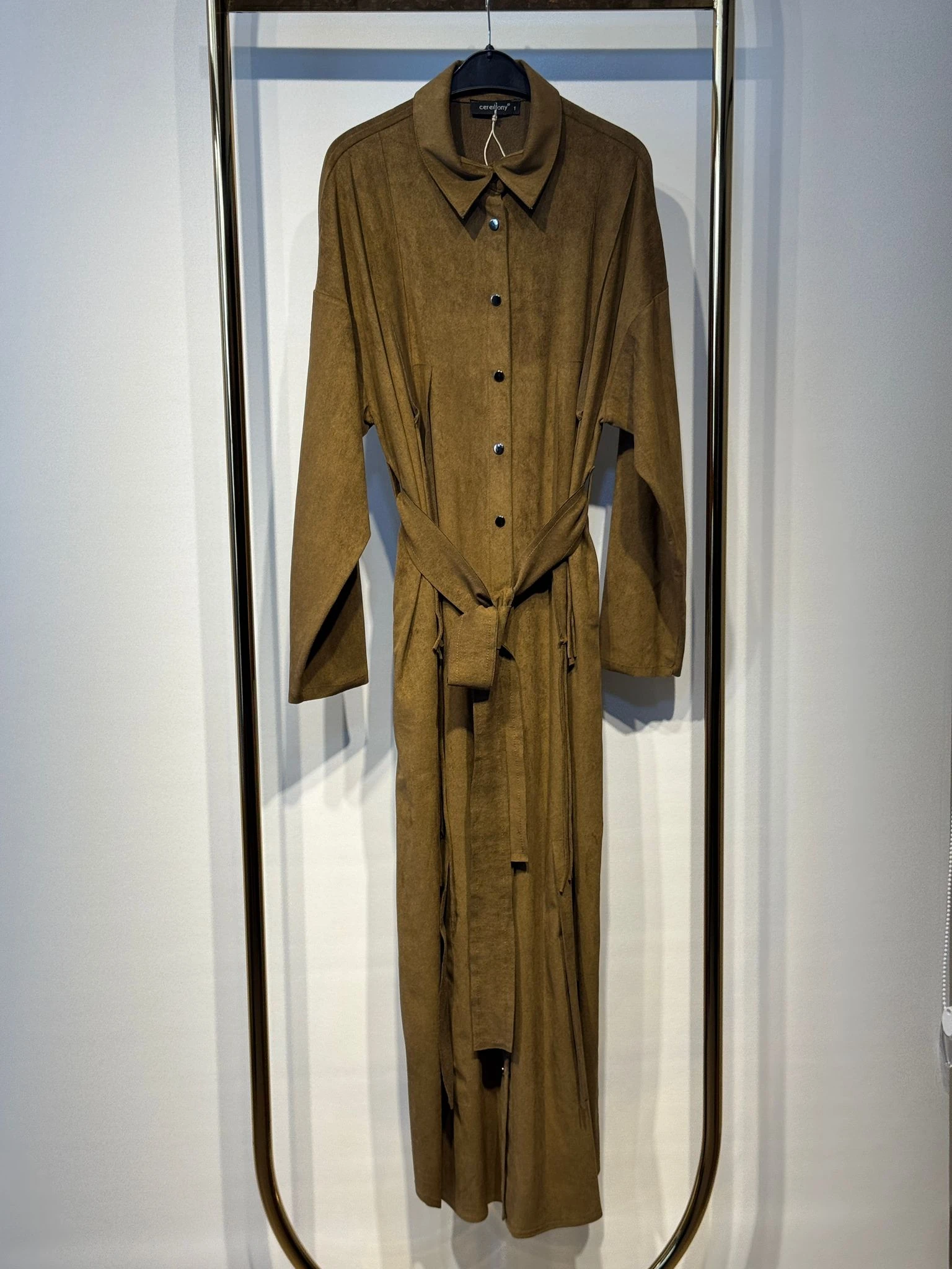 CEREMONY Süet Gömlek Elbise