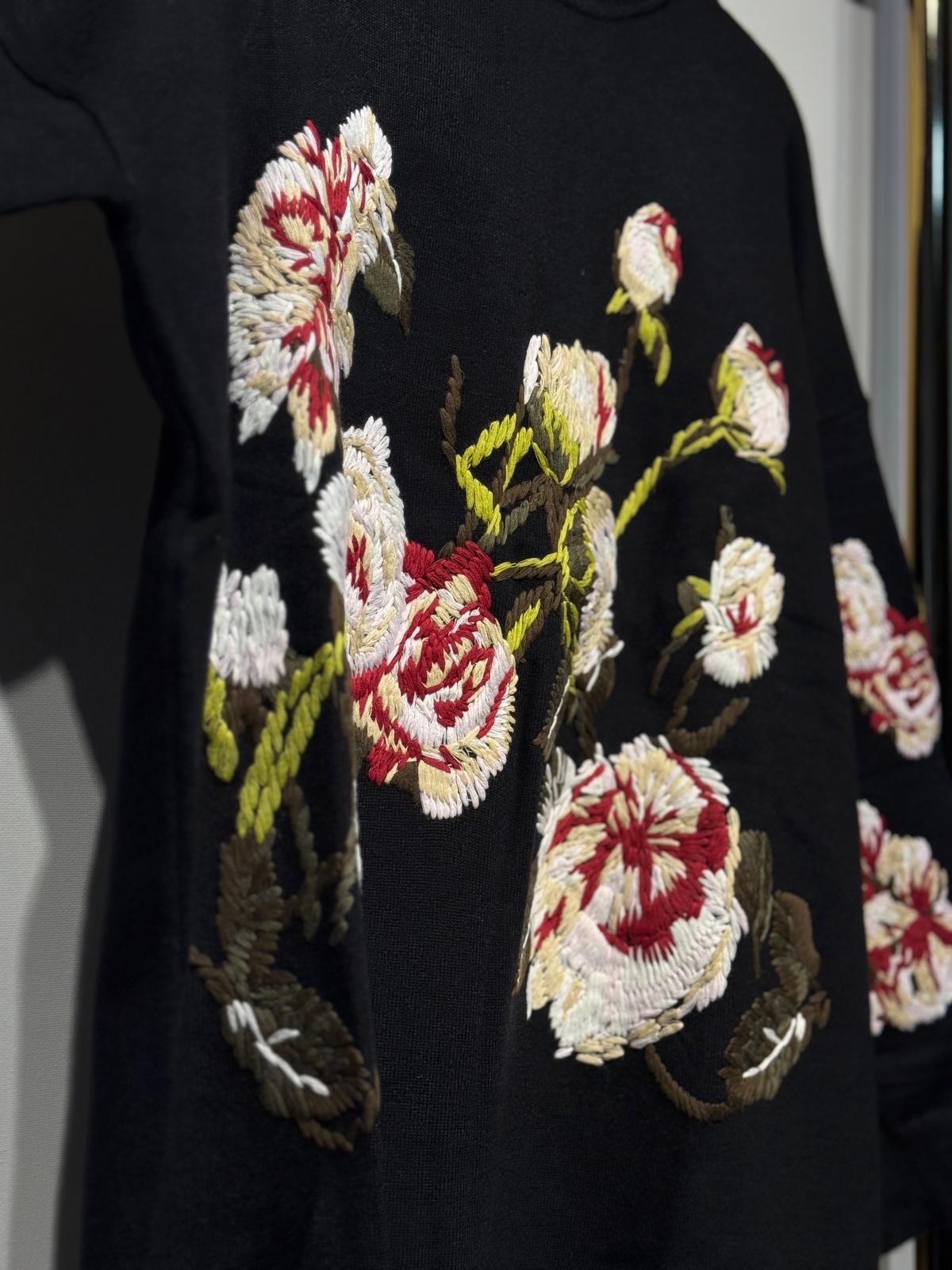 GHİSA Çiçek Nakış İşlemeli Balıkçı Yaka Merserize Tunik