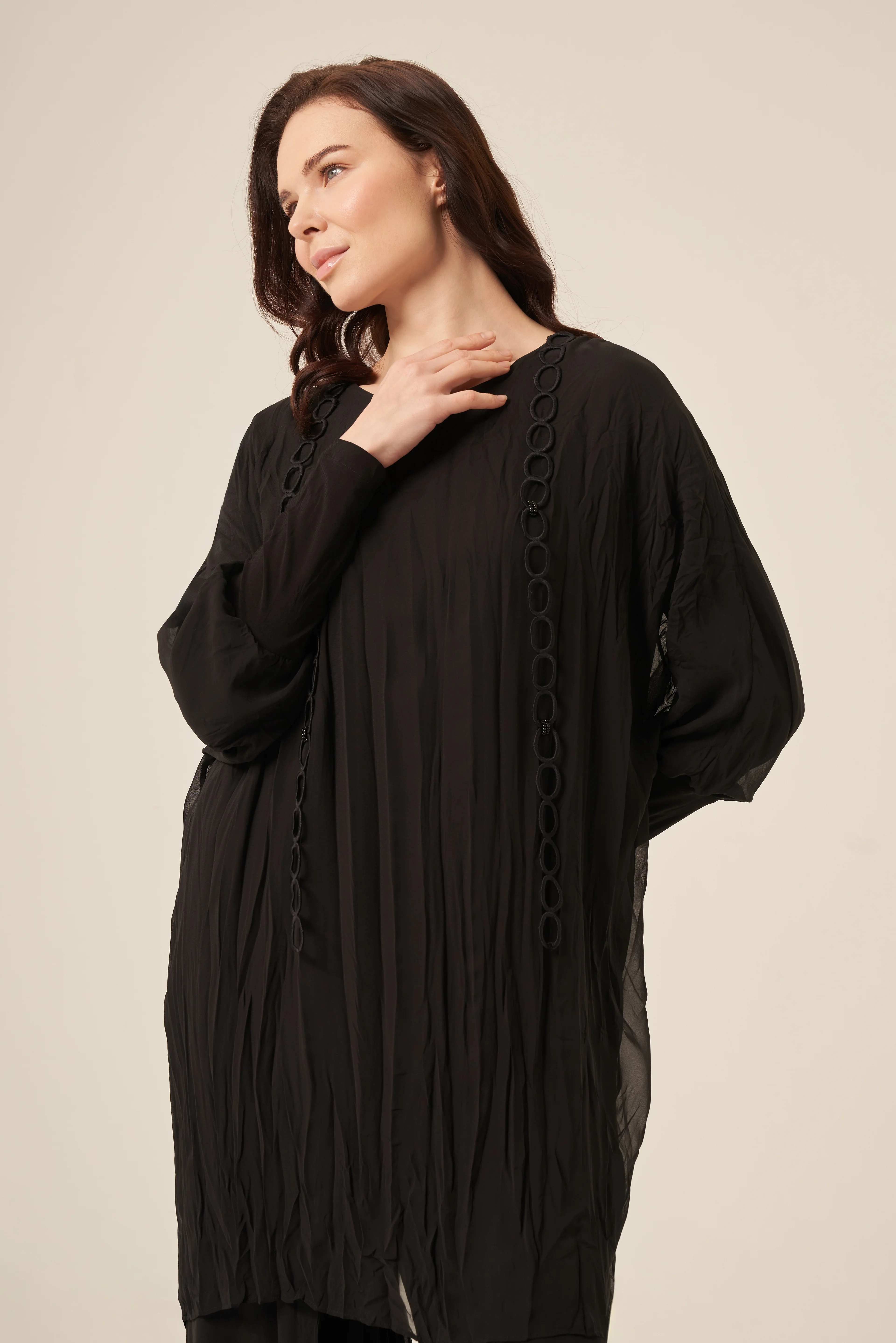 CEREMONY Kolu Sandy Detaylı Zincir Halka İşelemli Kraşlı Pantolonlu Takım