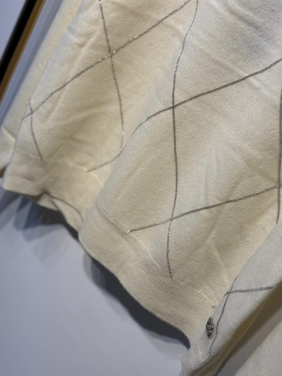 GHİSA Suyolu Mini Taş İşlemeli Tüysüz Angora Kazak