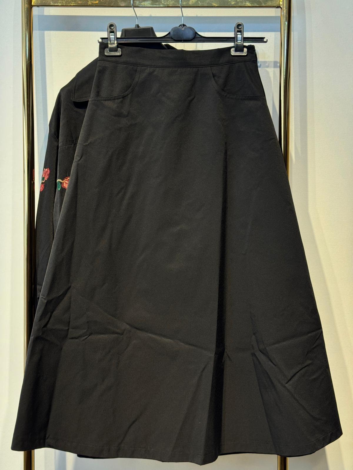 GHİSA Çiçek Nakış İşlemeli Kısa Bumber - Çan Etek Tasarım Takım