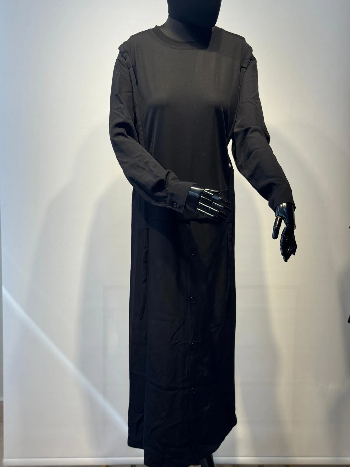 FUAT GÜRSEN Önden Tasarım Bağlamalı Uzun Rahat Elbise