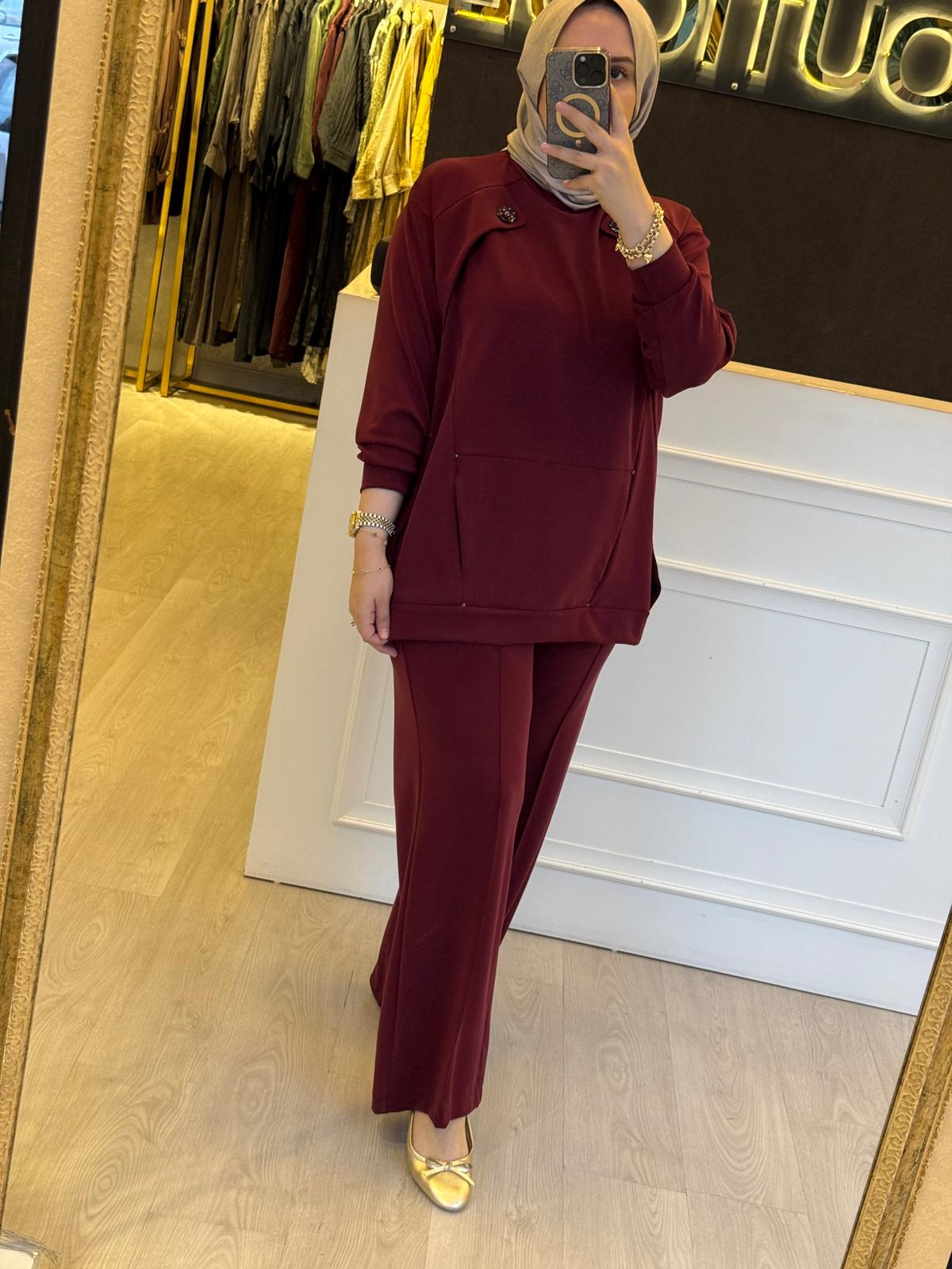 CEREMONY Kanguru Cepli Taş İşlemeli Adel Takım