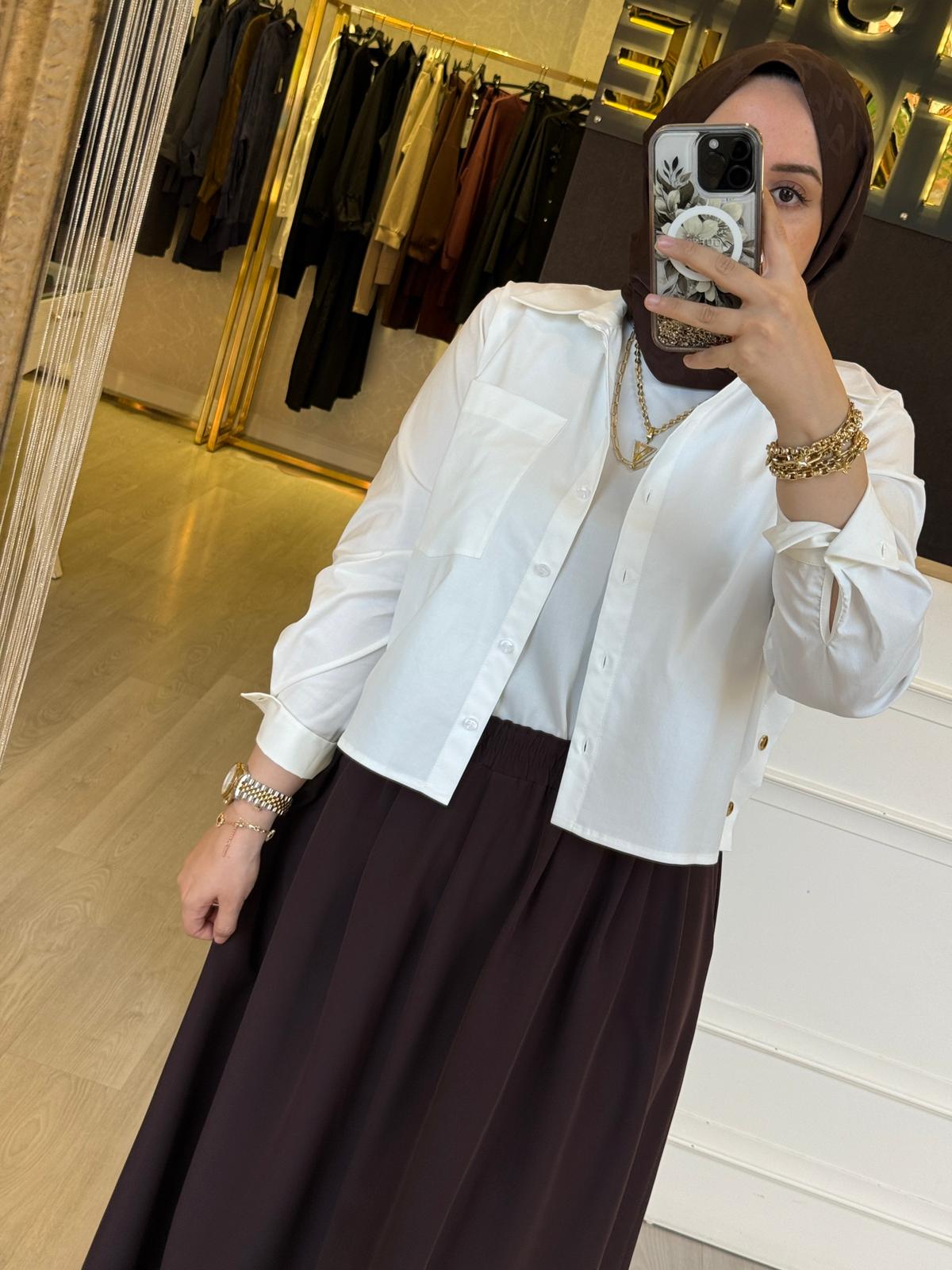 EXQUİSE Thedora Kısa Yanları Detaylı Gömlek