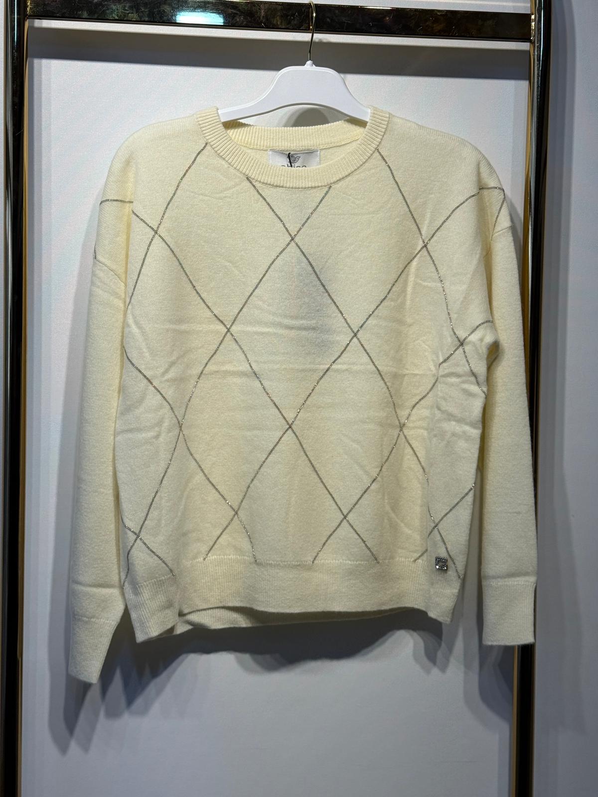 GHİSA Suyolu Mini Taş İşlemeli Tüysüz Angora Kazak