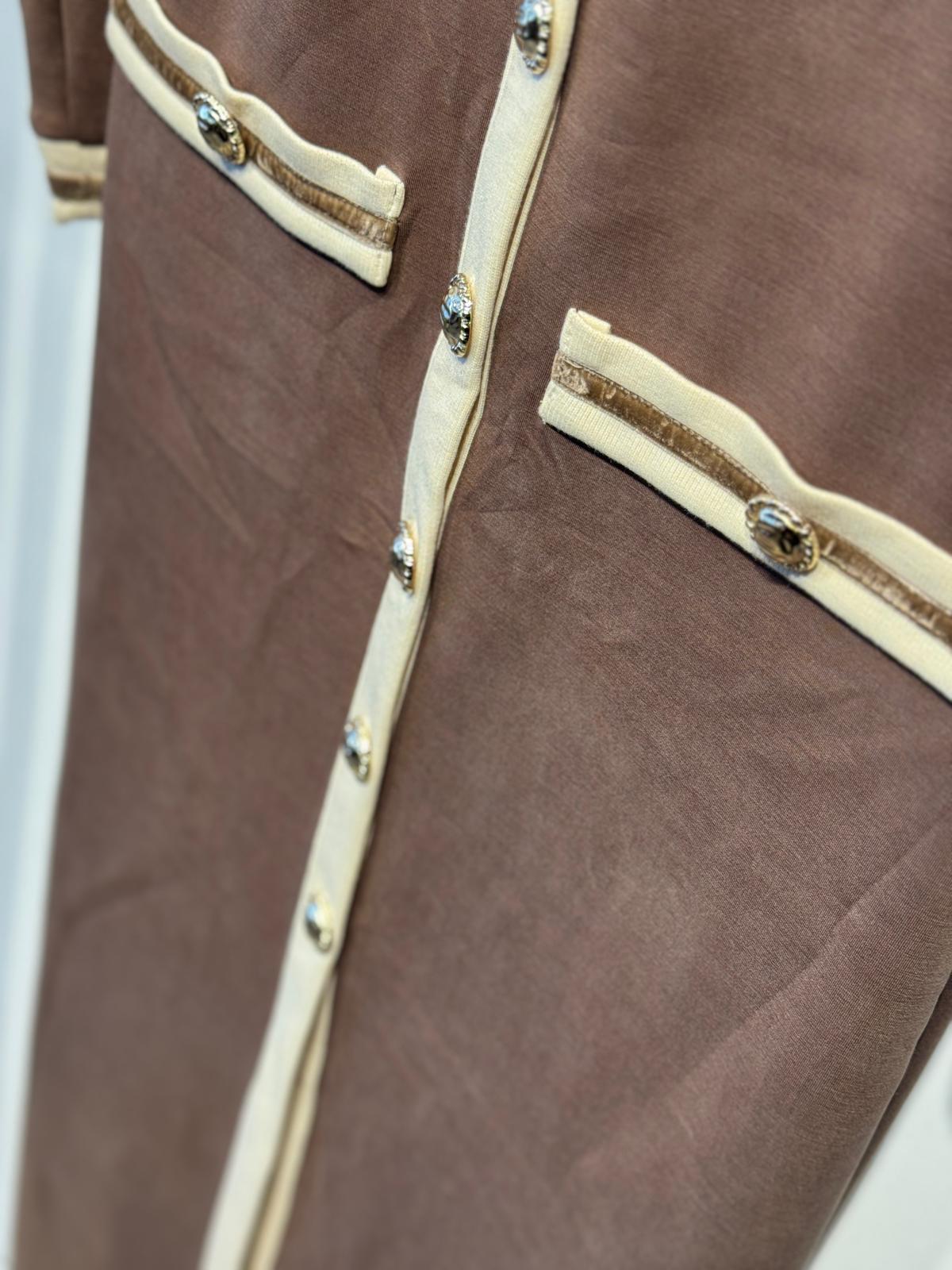 Sİ Design my8 51207 Gold Düğme Detaylı Uzun Elbise