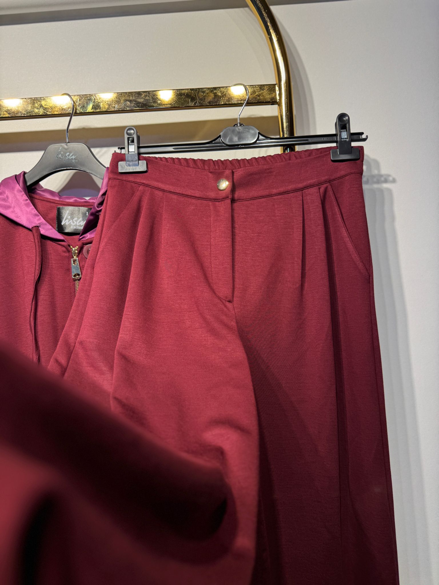 LİSA EXCLUSİVE Saten Mix Kapşonlu Sweat Rahat Pantolon Takım