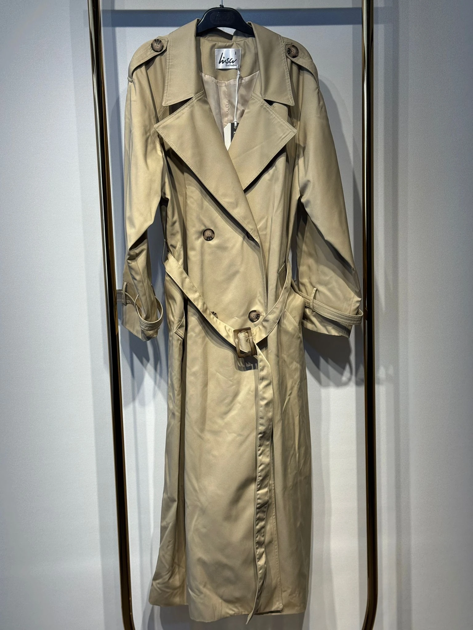 LİSA EXCLUSİVE Kemik Detaylı Uzun Tasarım Trenç