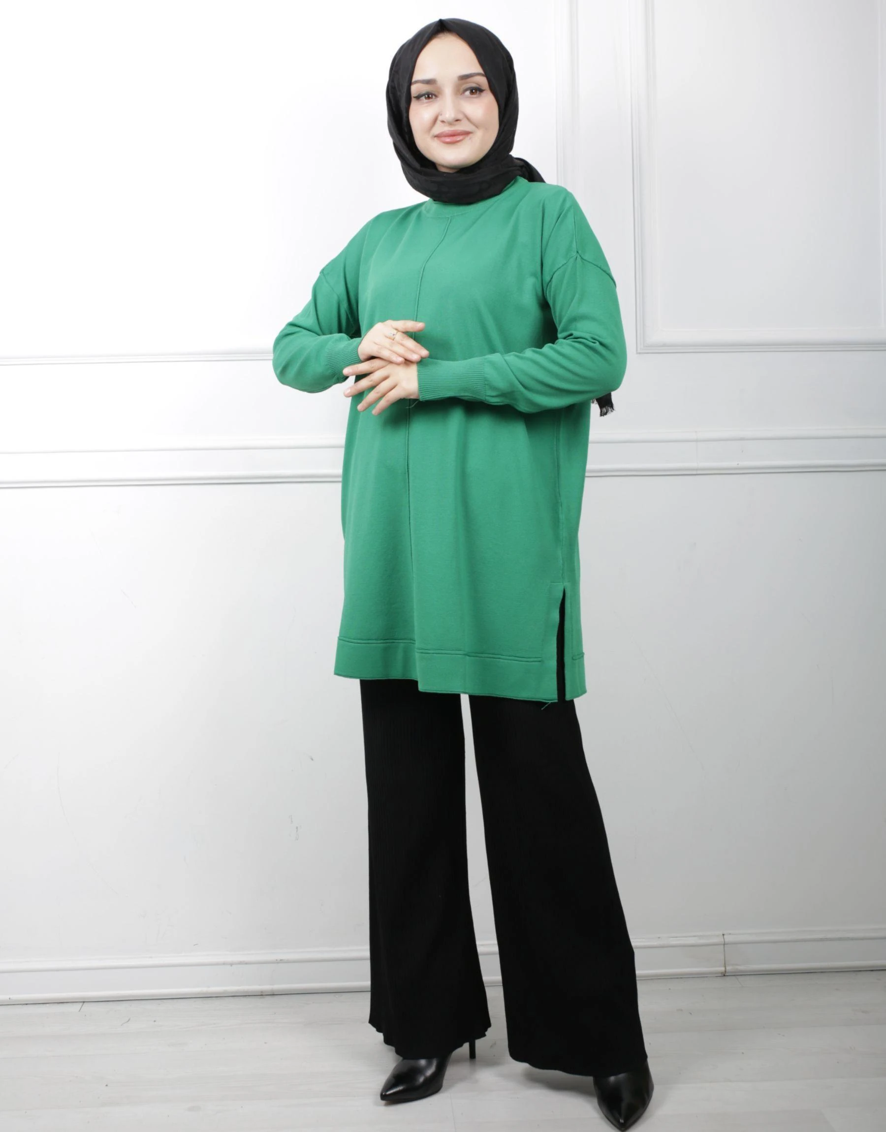 NUSS Dikiş Detaylı Merserize Tunik