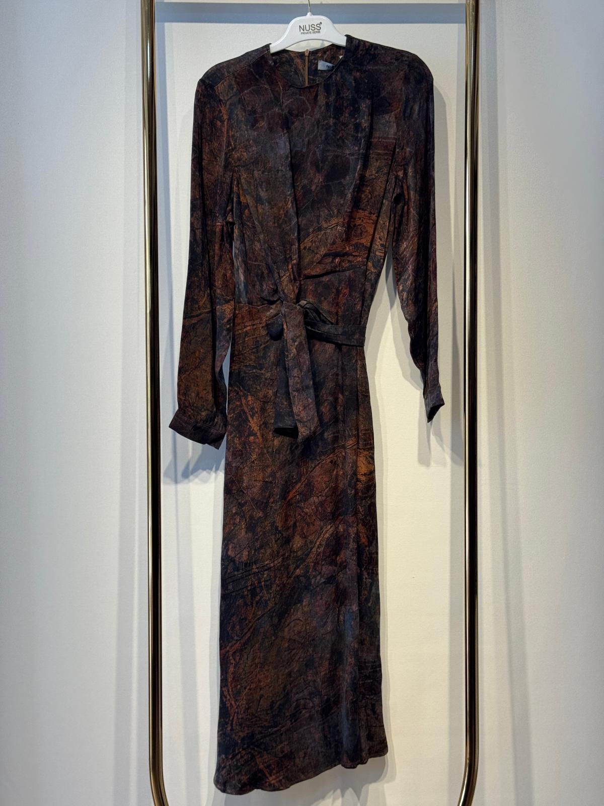 NUSS İpek Cupra Tasarım Uzun Elbise