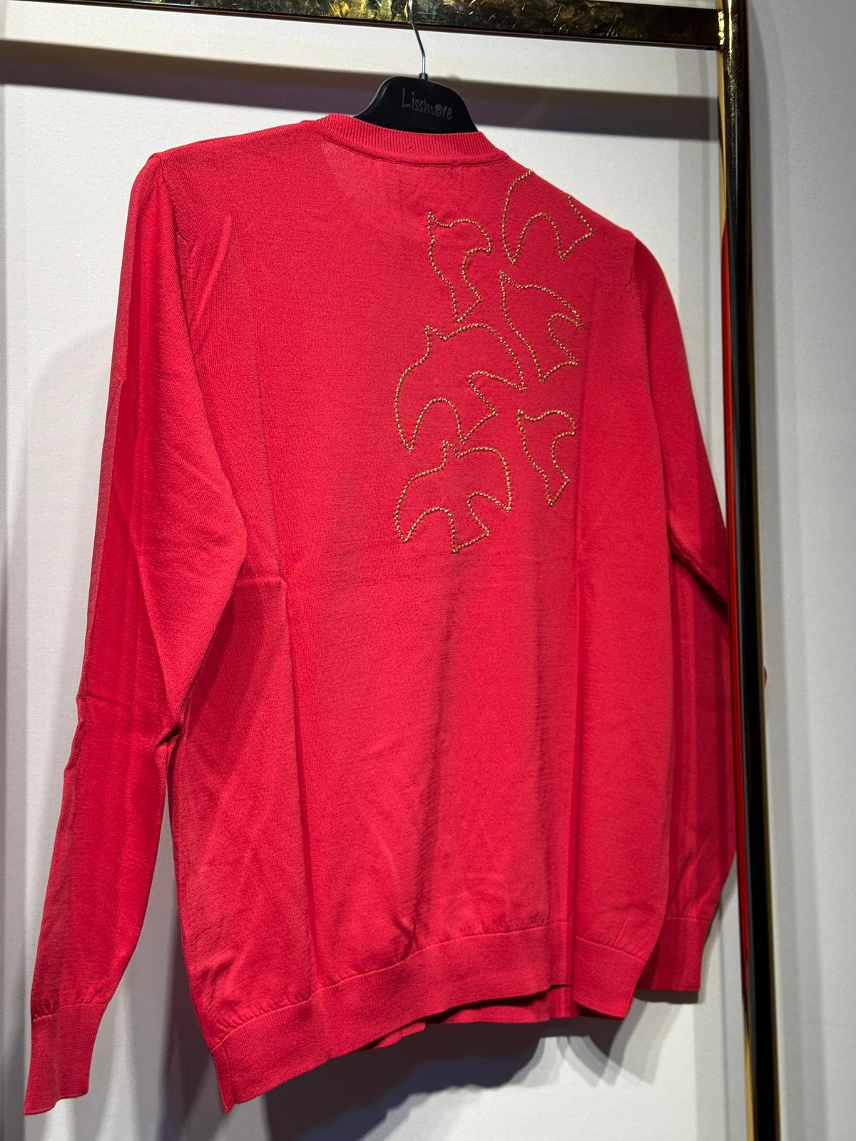 GHİSA Gold İplik Nakış İşlemeli Gold Düğme Detaylı Merserize Hırka