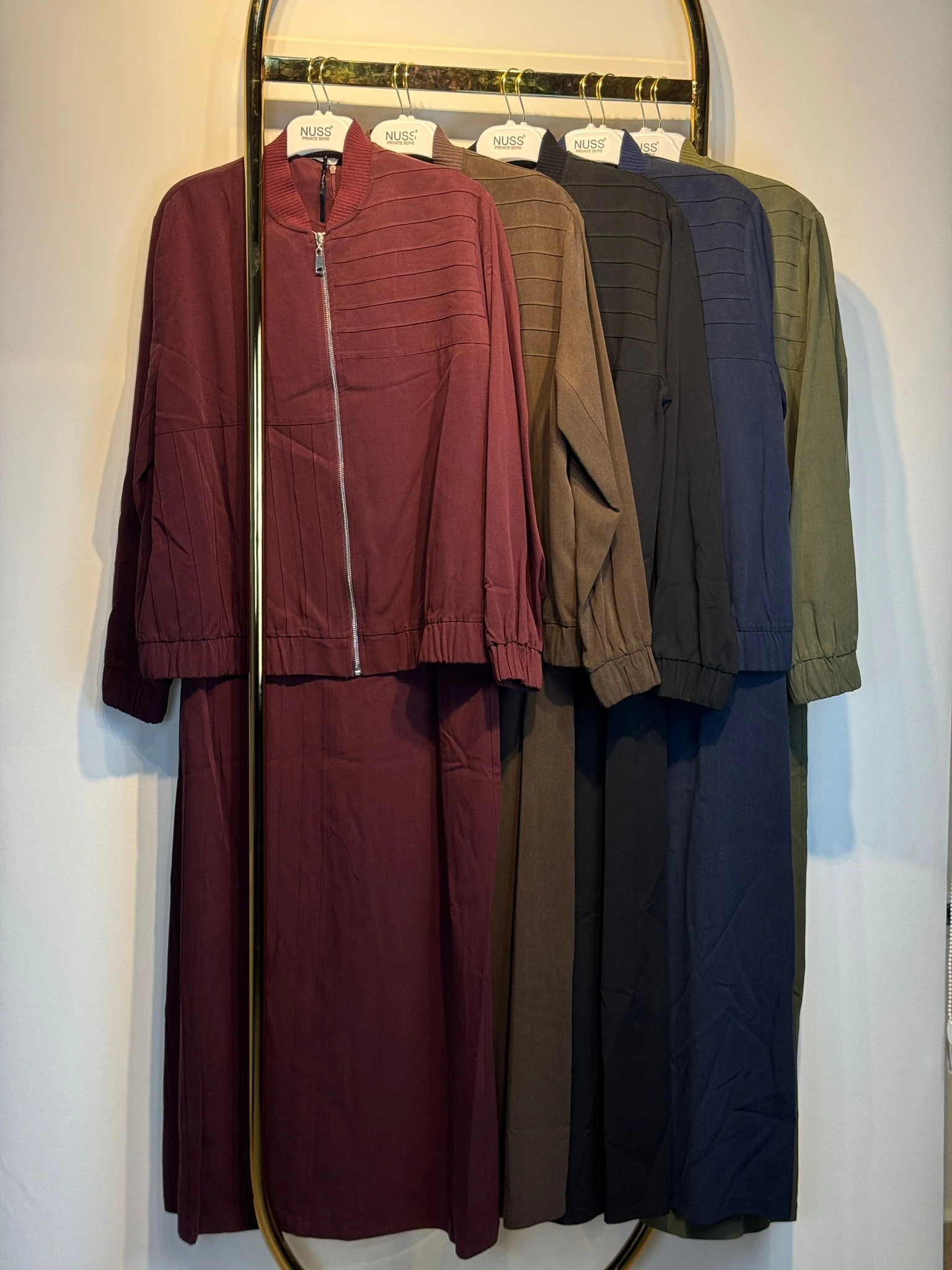 NUSS Bumber Ceketli Uzun Elbise