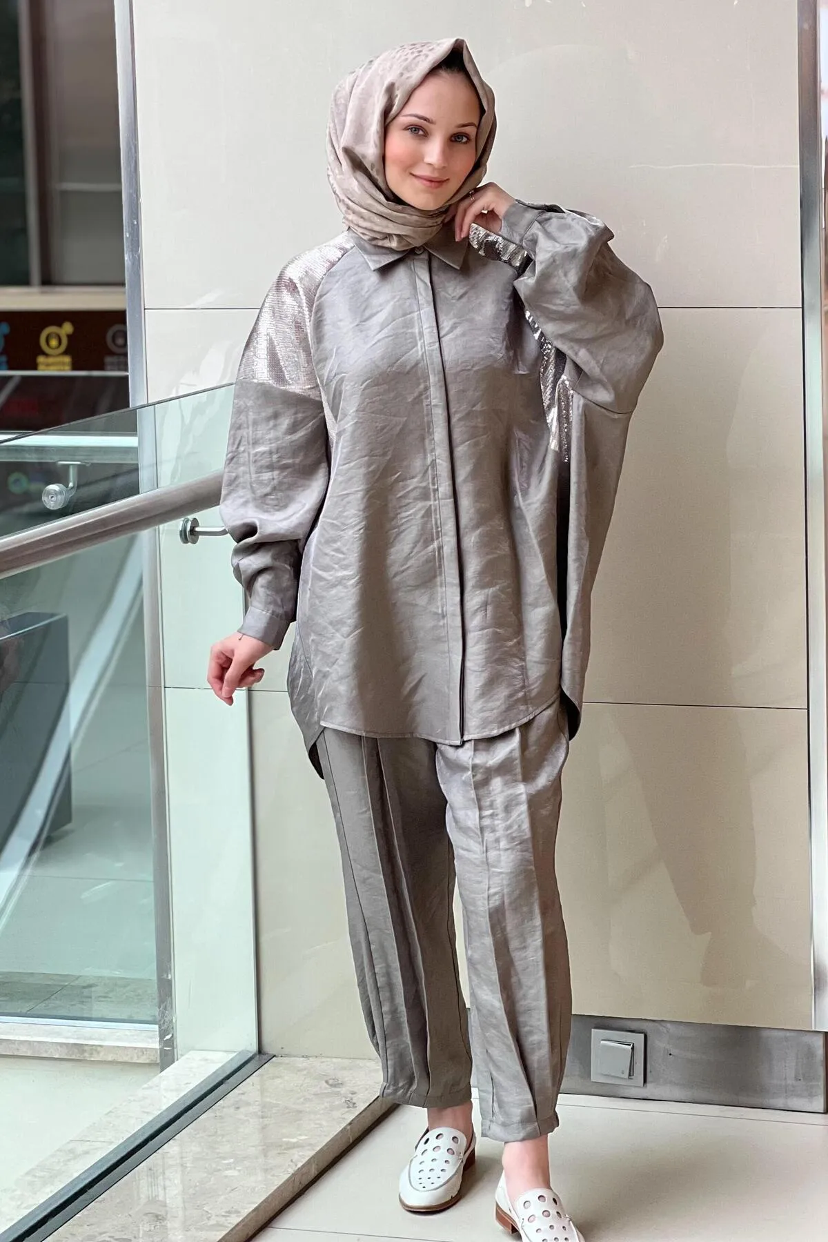 NUSS Pul Detaylı Gömlek Pantolon Takım