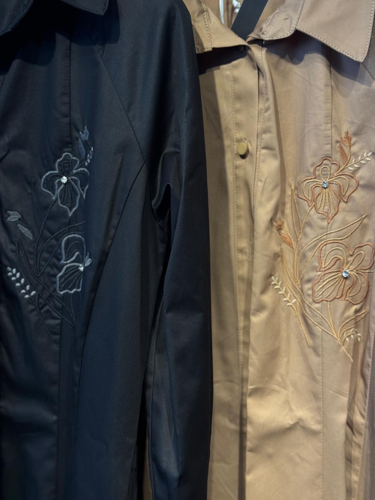 LİSA EXCLUSİVE Göğüs Nakış İşlemeli Gömlek Tip Uzun Elbise