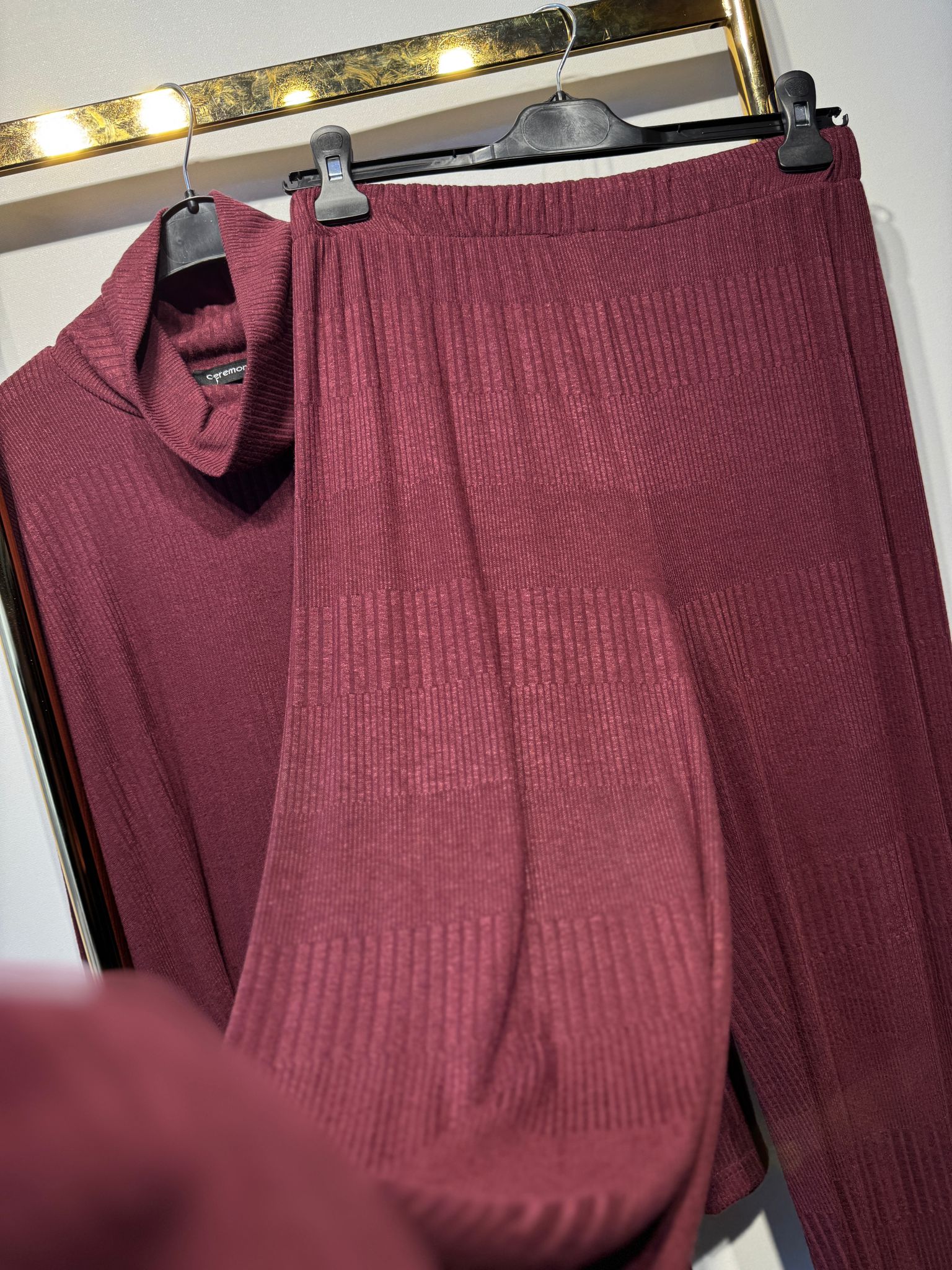 CEREMONY Balıkçı Yaka Kristal Detaylı Triko Merserize Takım