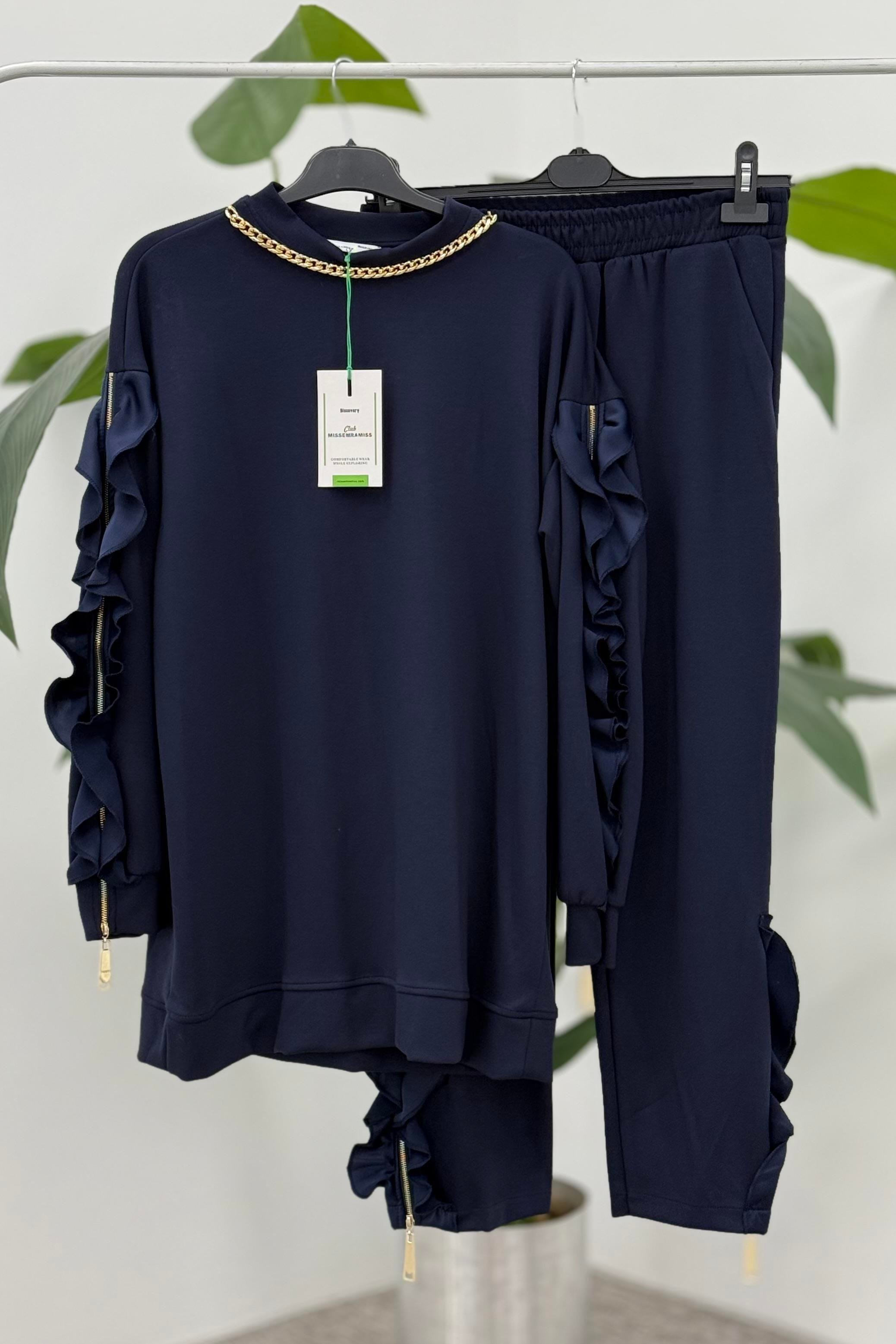 MİSSEMRAMİSS Stocco Zincir Detaylı Pantolon Tunik Takım