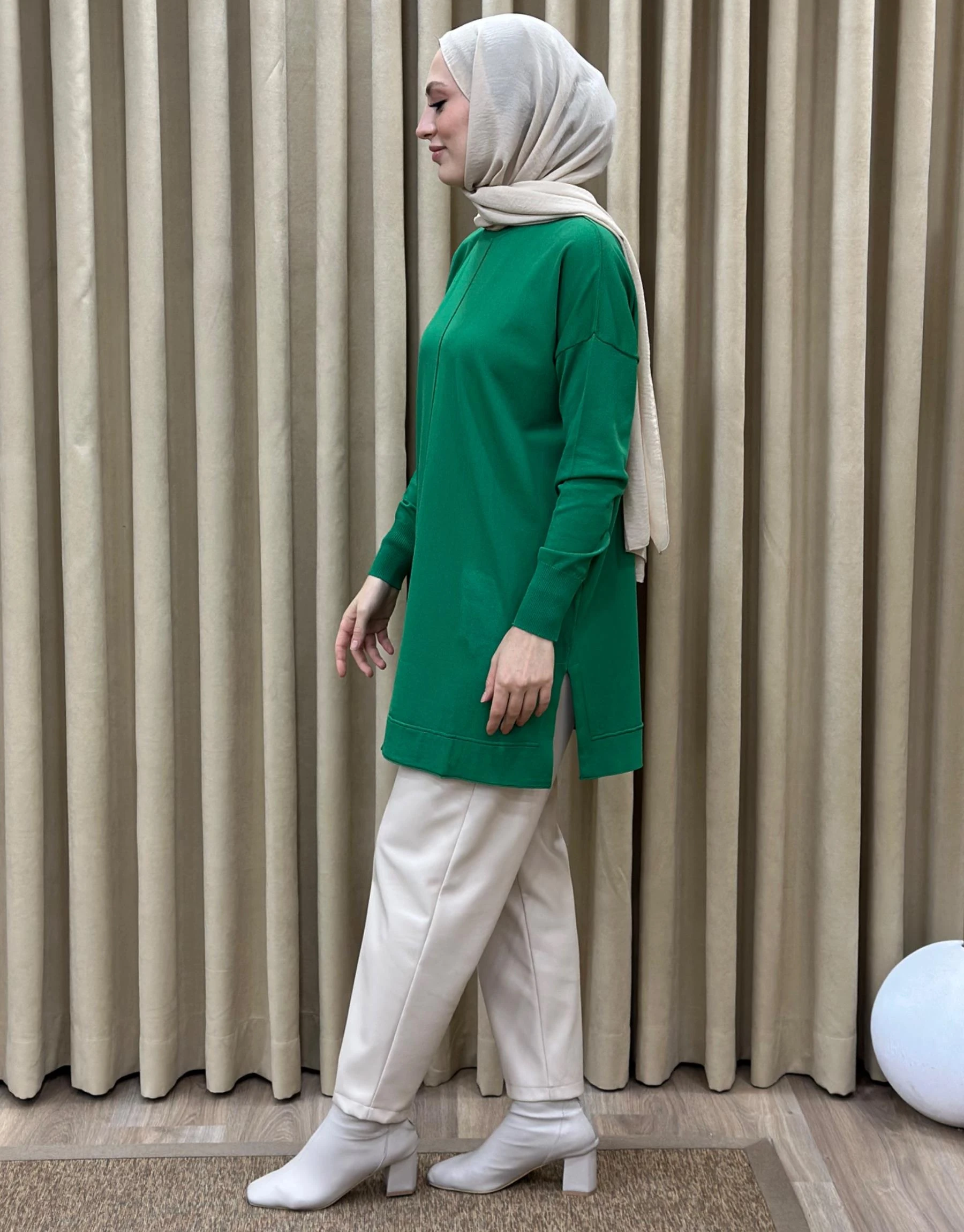 NUSS Dikiş Detaylı Merserize Tunik