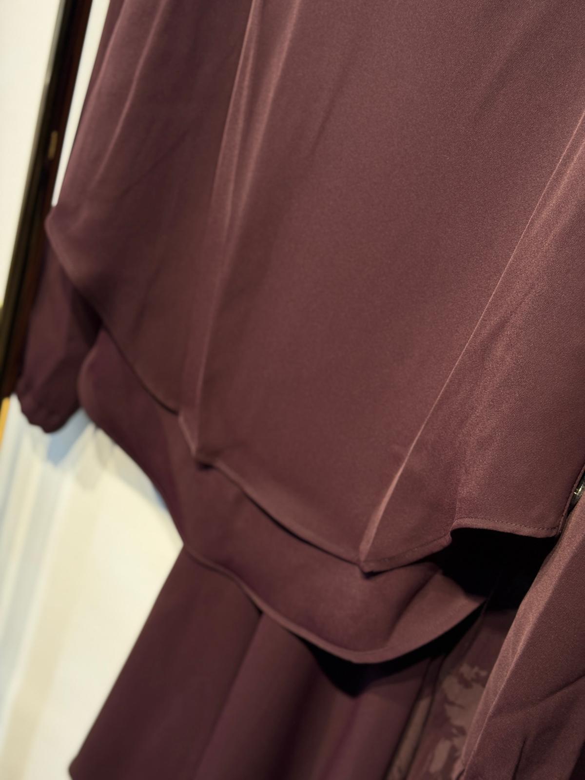 MİSSWHENCE 38032 Şifon Yanlar Düğme İşleme Detaylı Tunik - Desenli Kumaş Çan Etek Takım