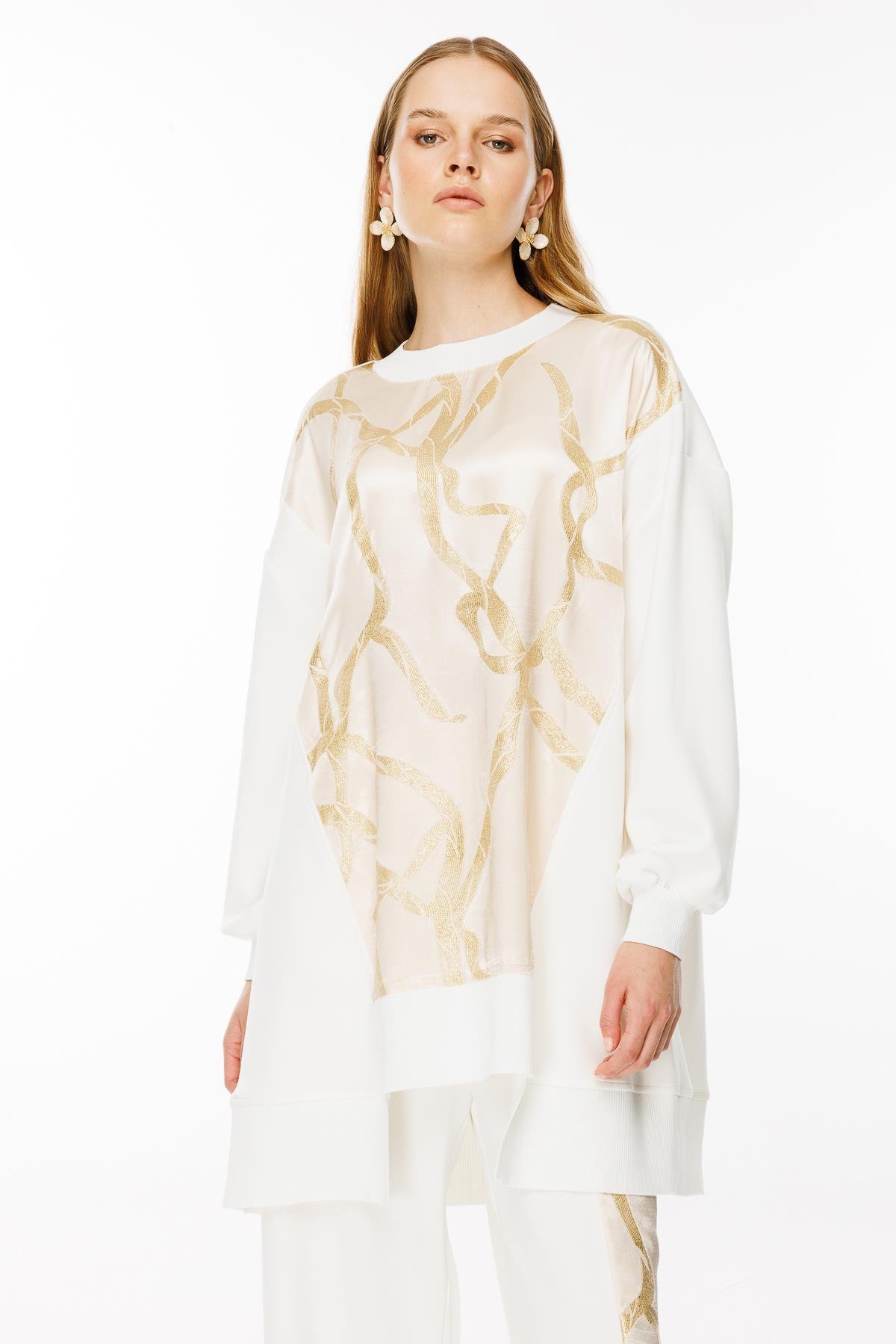 GHİSA RİBANA DETAY TUNİK PANTOLON TAKIM