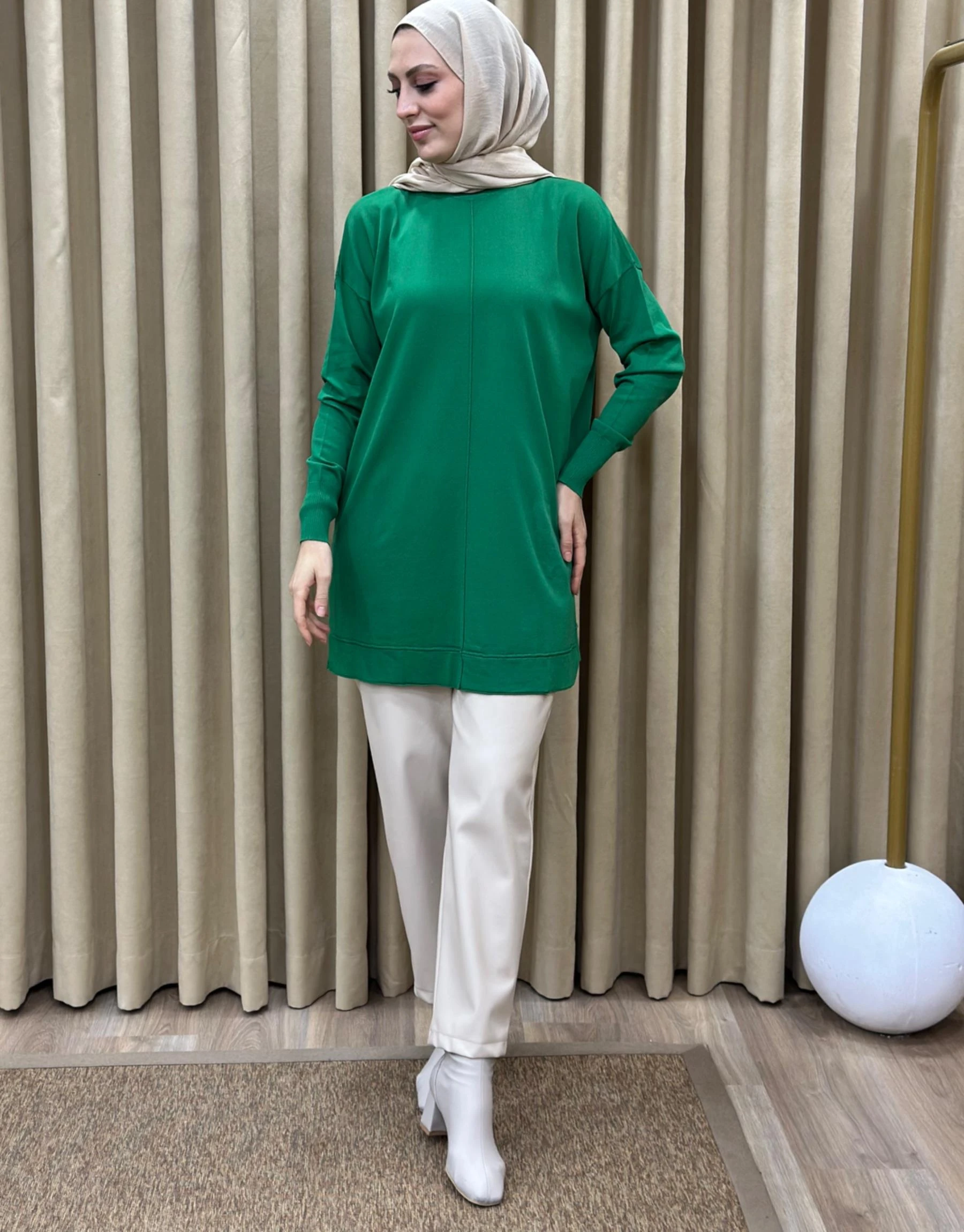 NUSS Dikiş Detaylı Merserize Tunik