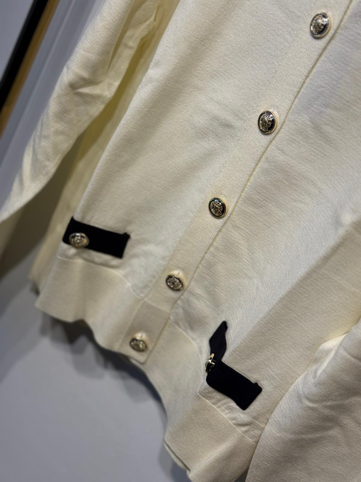 GHİSA Gold Düğmeli Yaka Detaylı Merserize Hırka