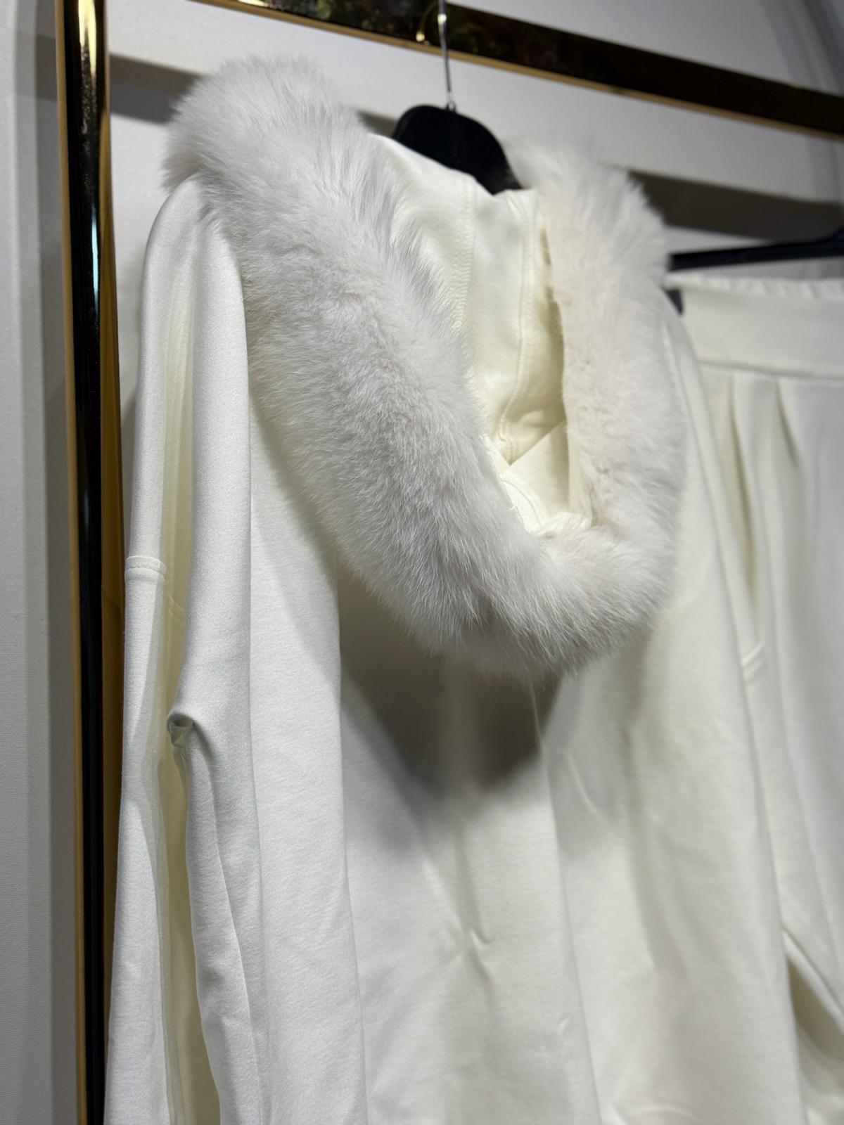 LİSA EXCLUSİVE Kürklü Kapşon Ceket Pantolon Takım