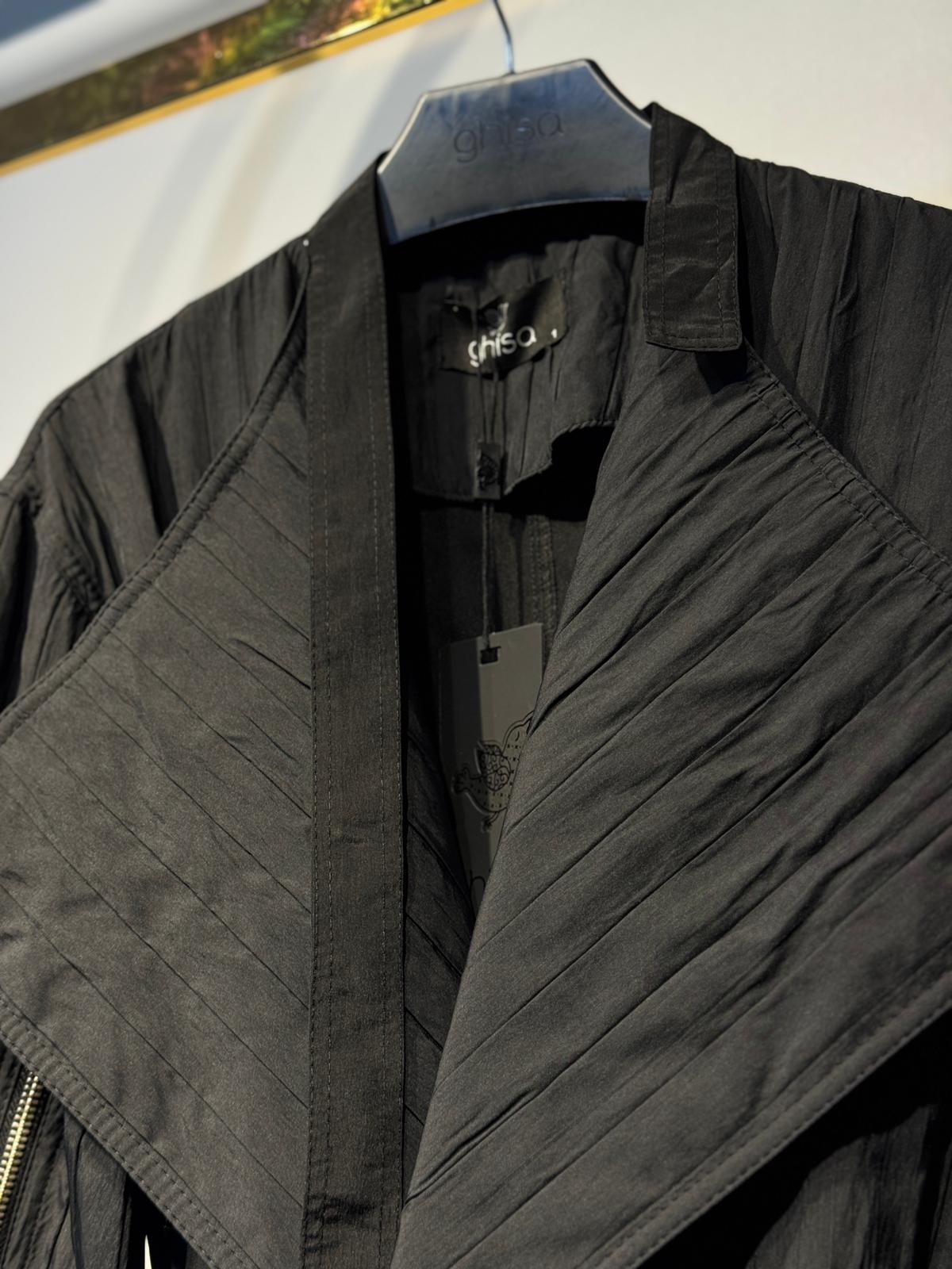 GHİSA Kabartma Kumaş Belden Bağlamalı Uzun Pardesü