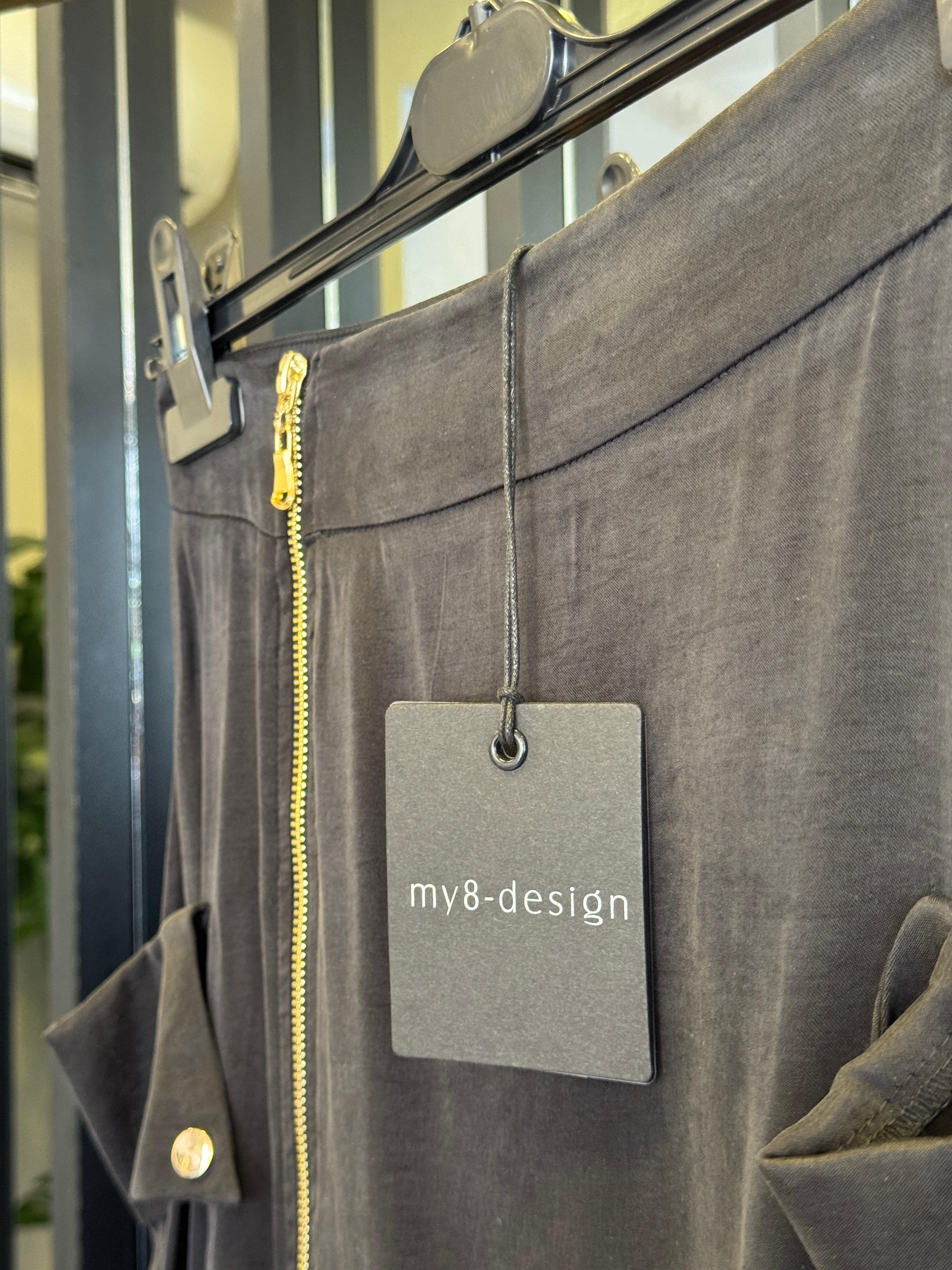 Sİ Design my8 3002 Fermuarlı Cep Detaylı Etek