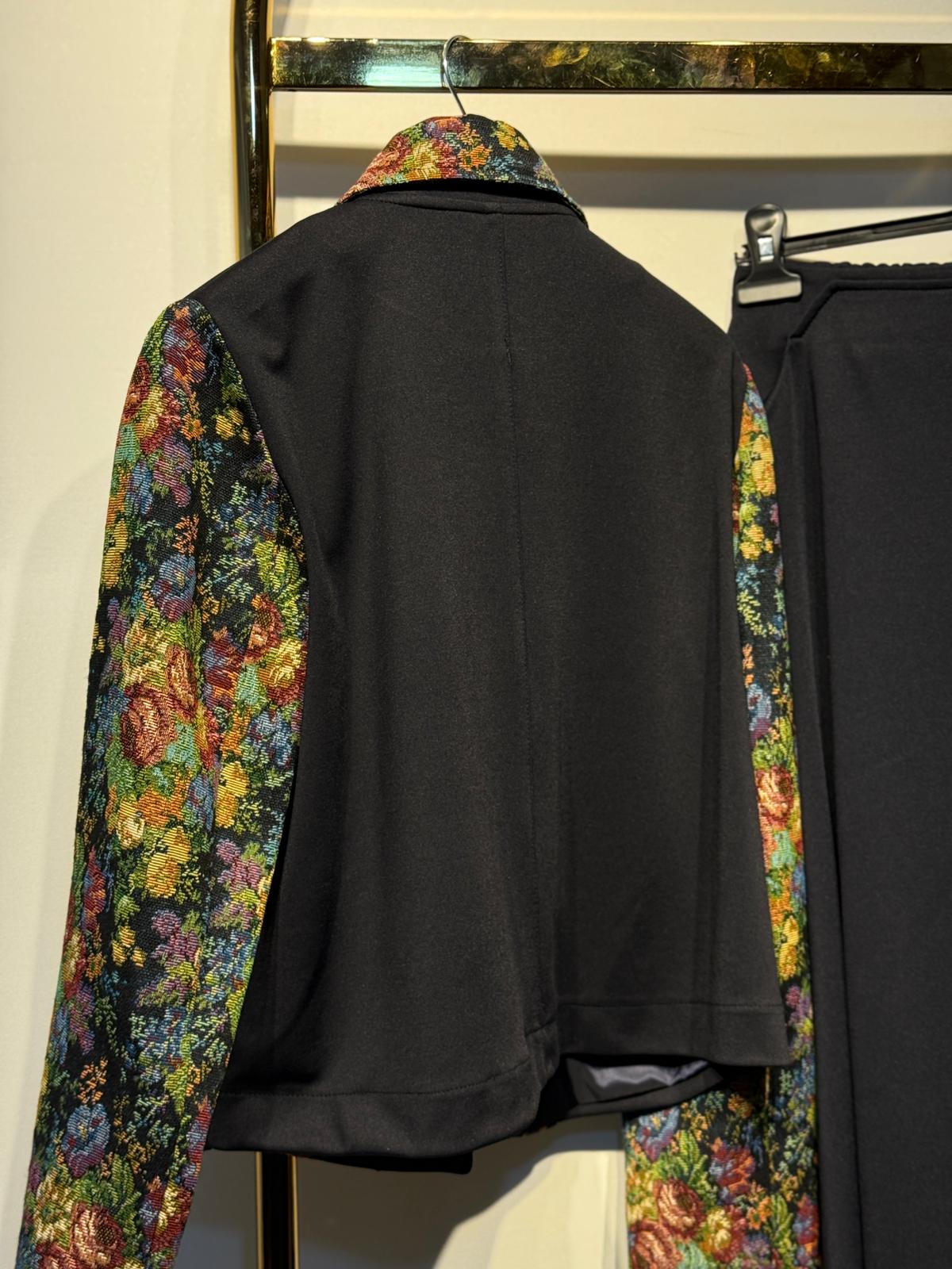 GHİSA Desenli Kumaş Ceket Rahat Etek Takım