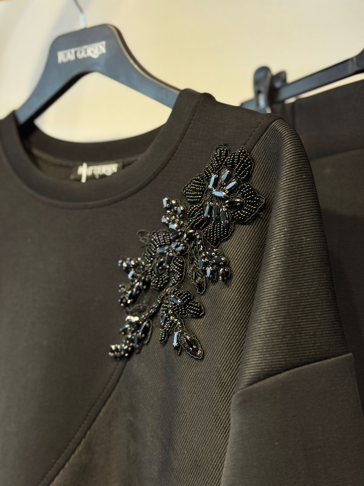 FUAT GÜRSEN Göğüs Taş İşlemeli Mix Tunik - Pantolon Takım