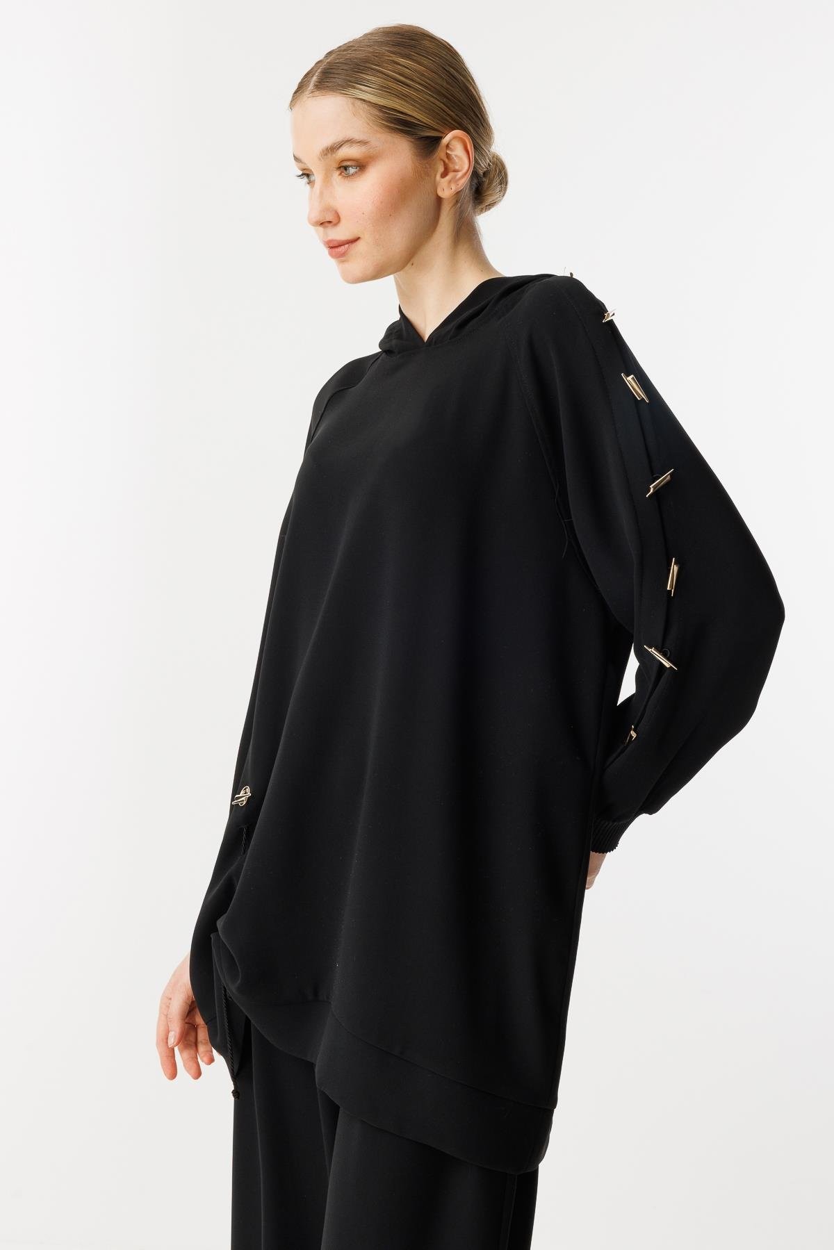 GHİSA Omzu Düğme Detaylı Sweatshirt Pantolon Takım