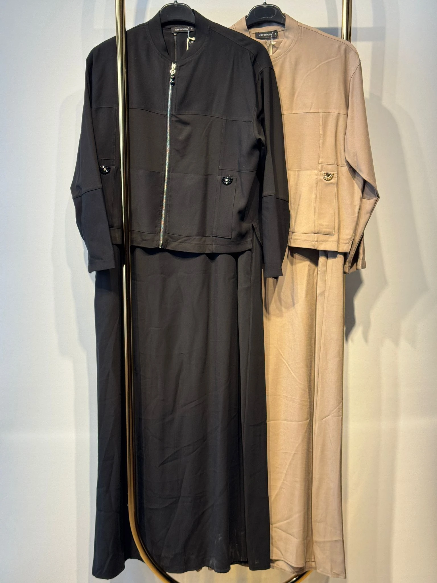 CEREMONY Ceketi Bambu Detaylı Elbiseli Takım