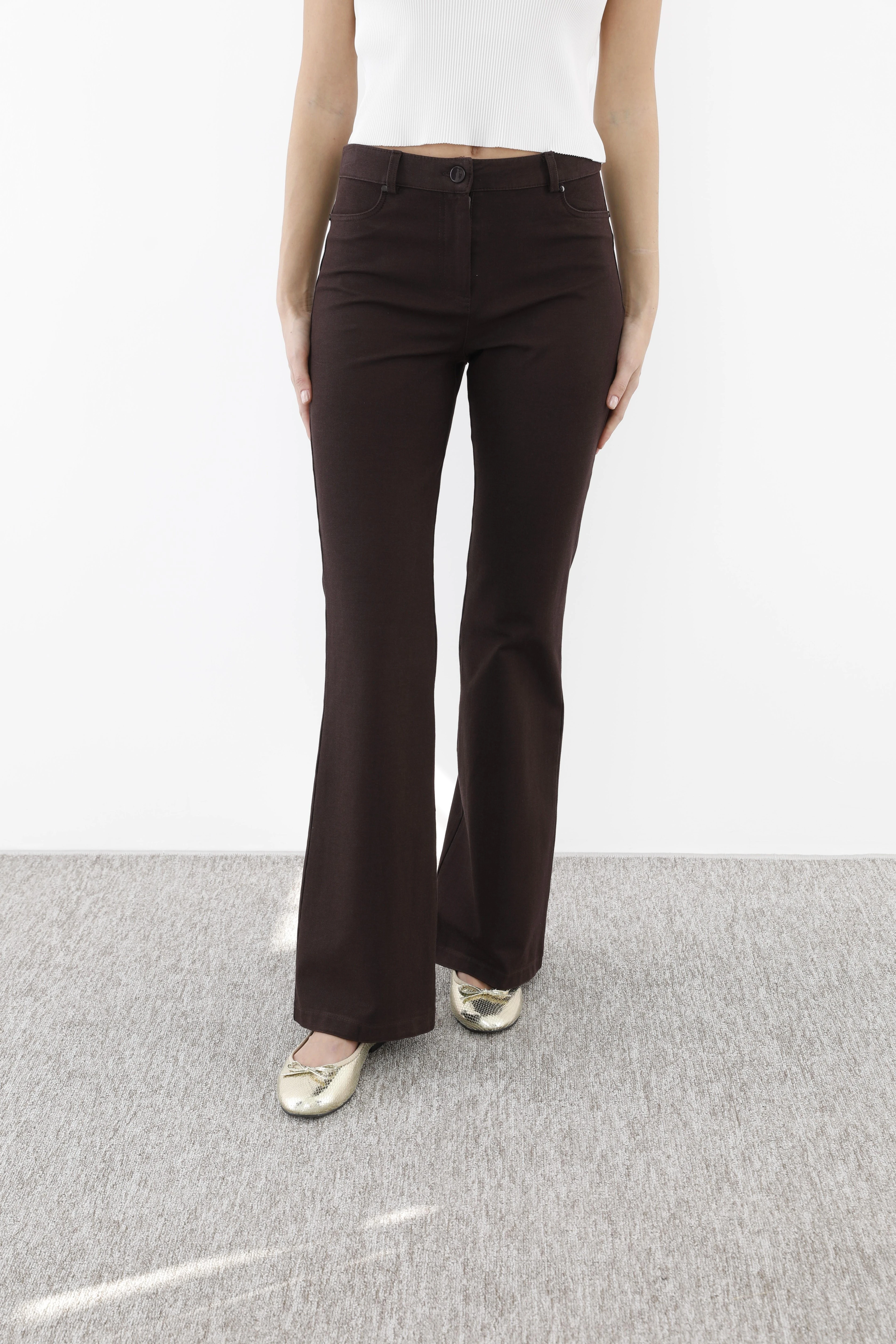 SENTEZ KANVAS İSPANYOL PAÇA PANTOLON