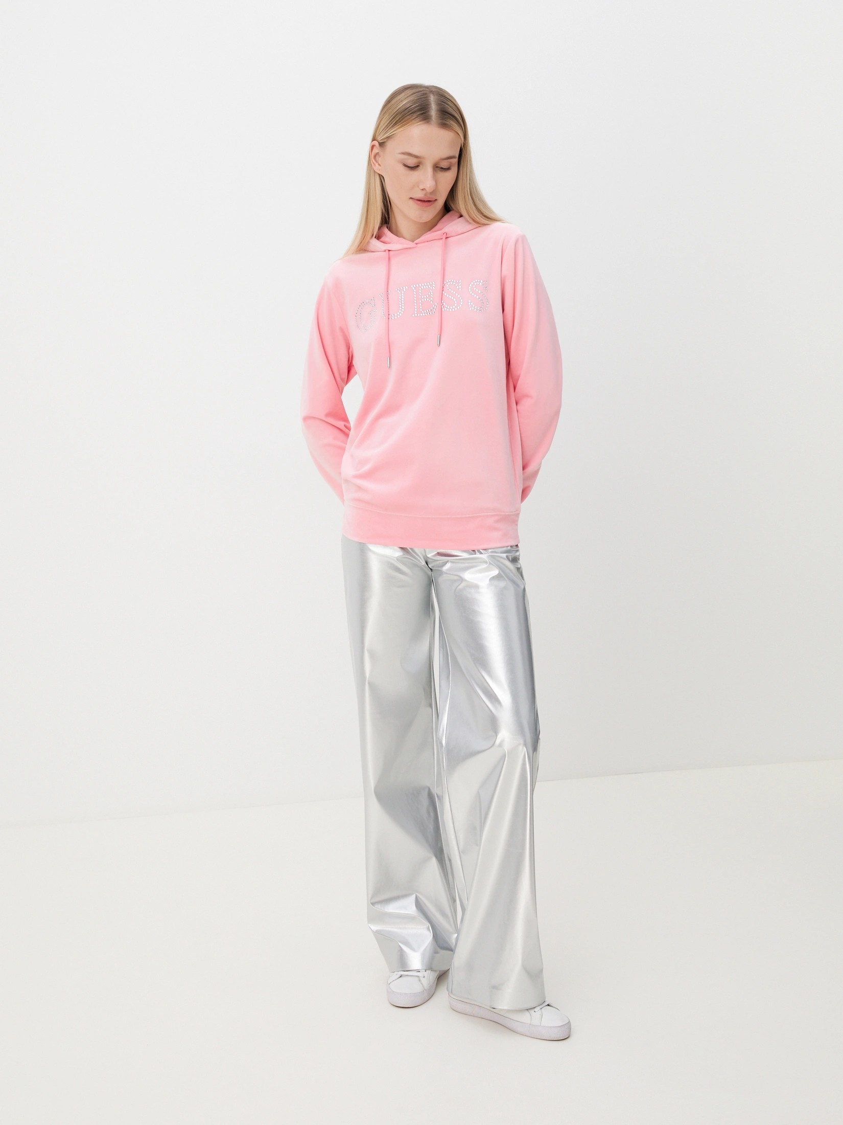 GUESS Önde taşlı logolu sweatshirt