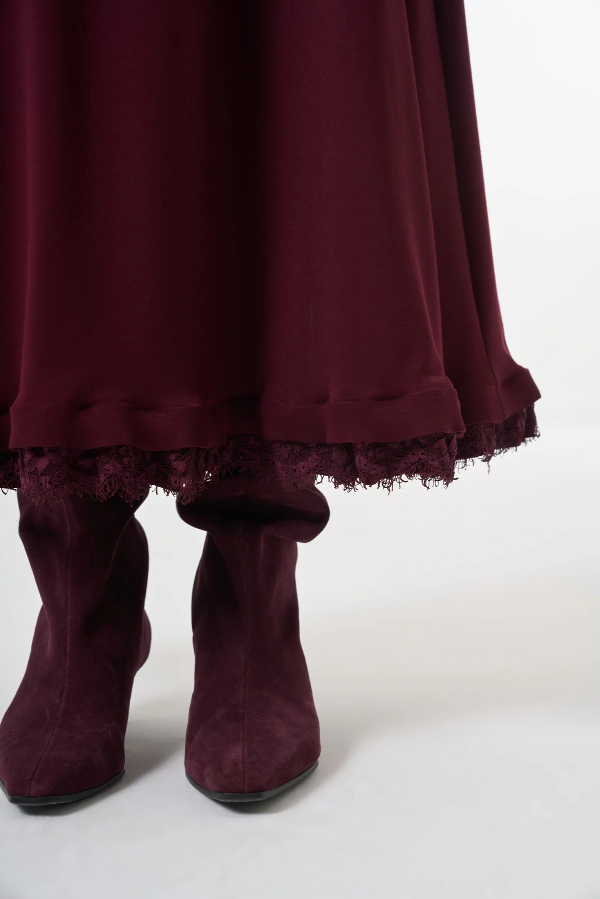 MİSSWHENCE 38004 Bilek Etek Ucu ve Tunik Ucu Dantel Güpür Detaylı Etekli Takım